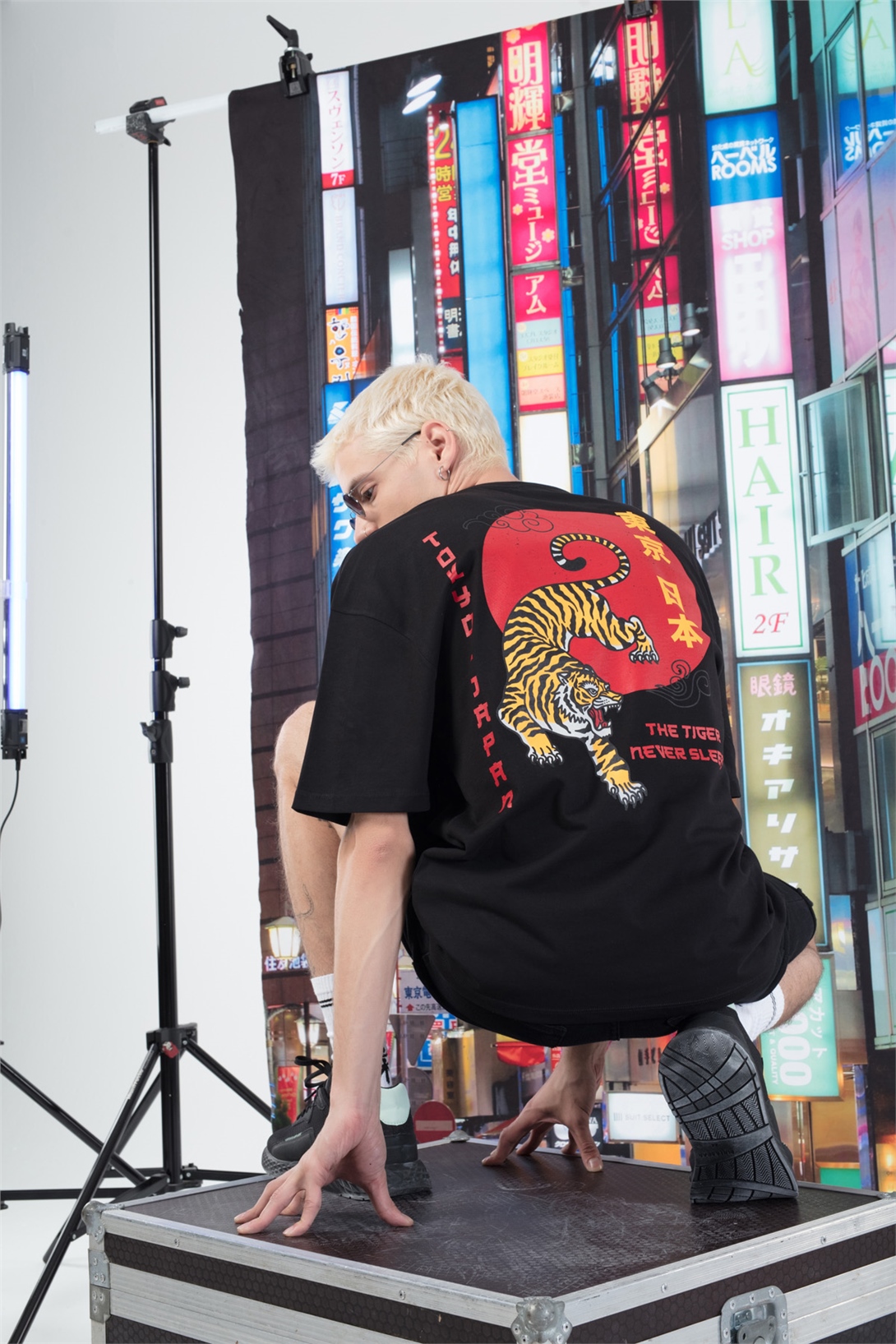 Trendiz Erkek Tiger Tshirt  Siyah