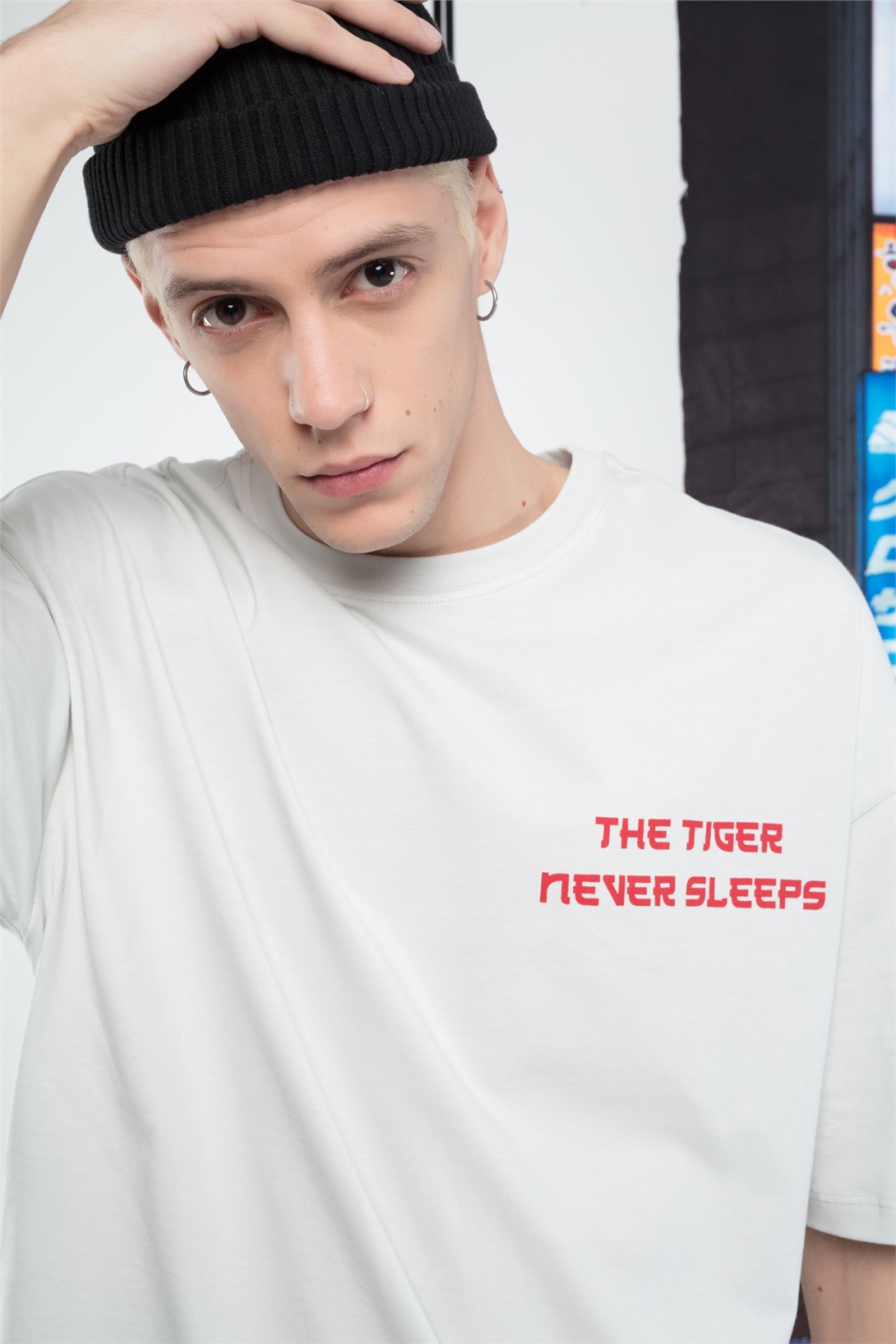 Trendiz Erkek Tiger Tshirt Beyaz
