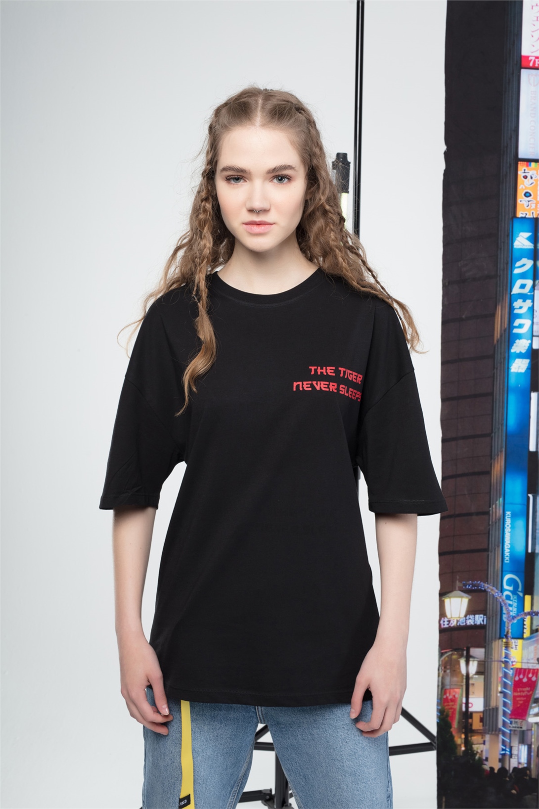 Trendiz Tiger Kadın Tshirt Siyah