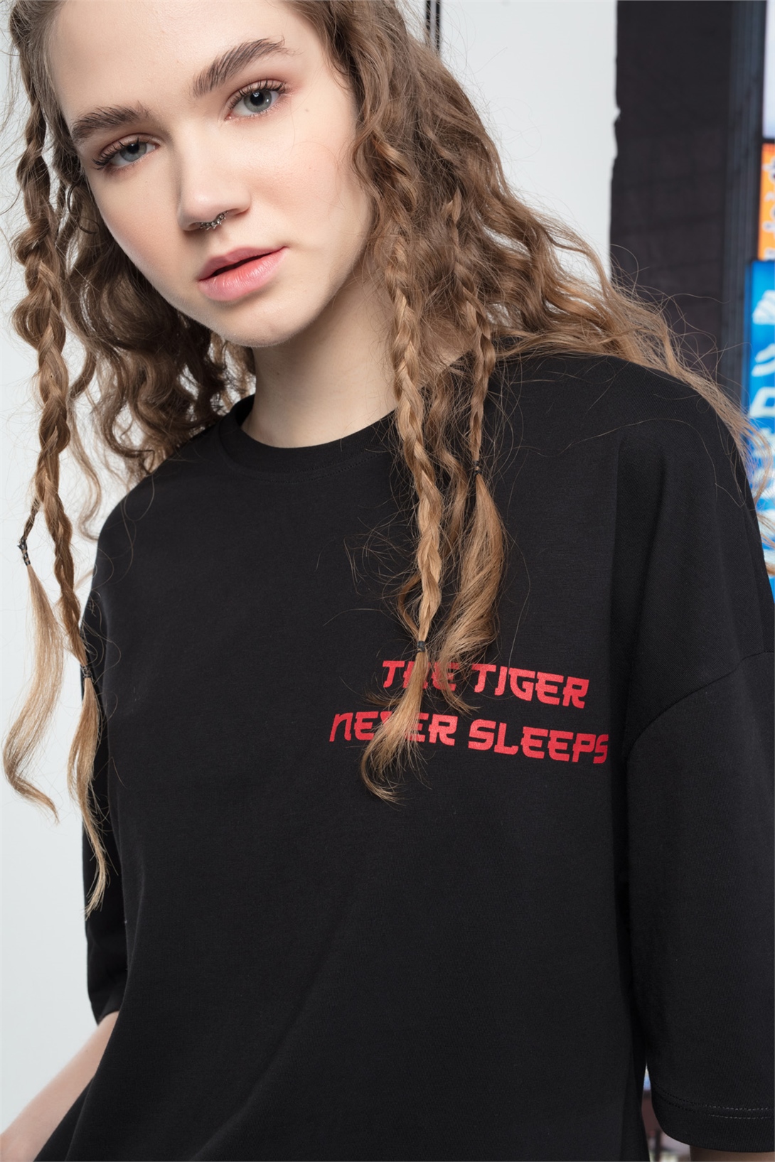 Trendiz Tiger Kadın Tshirt Siyah