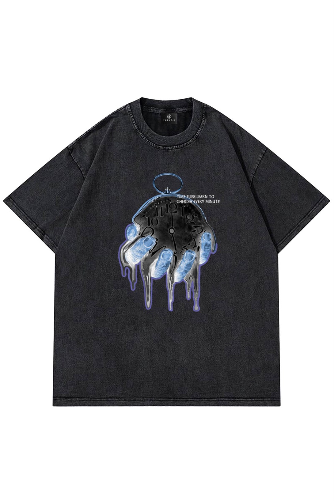 Trendiz Unisex Time Flies Yıkamalı Tshirt