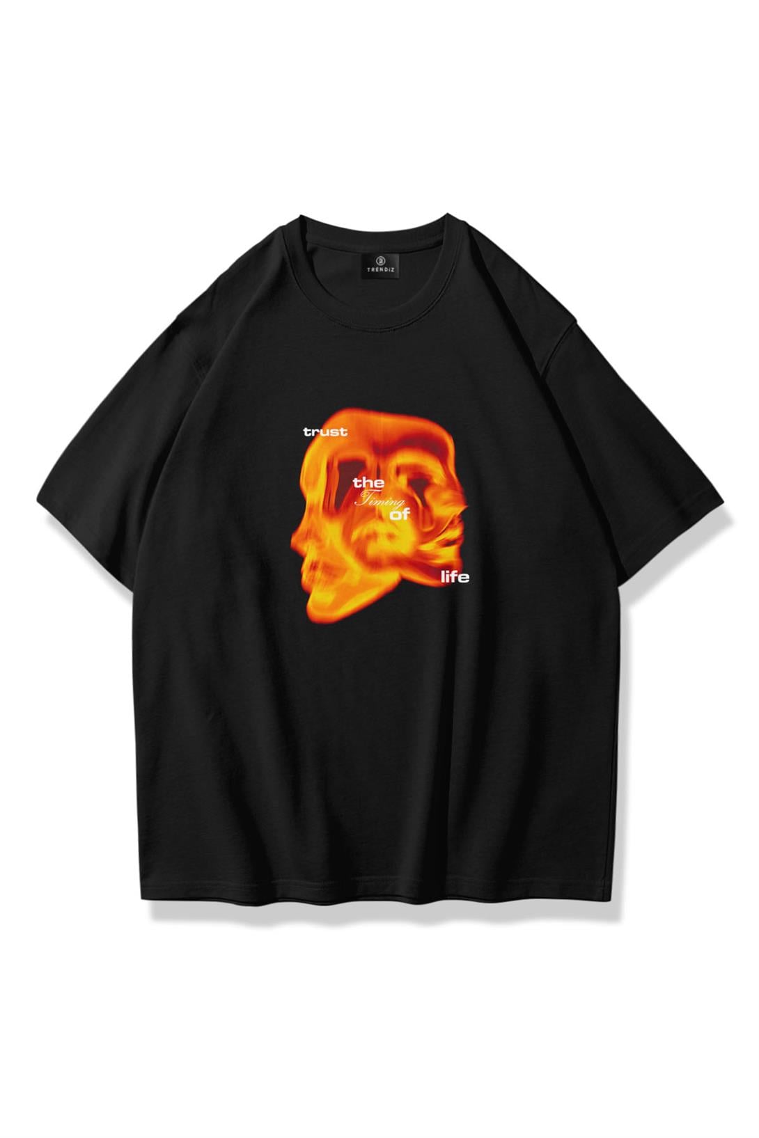 Trendiz Unisex Timing of Life Tshirt Siyah