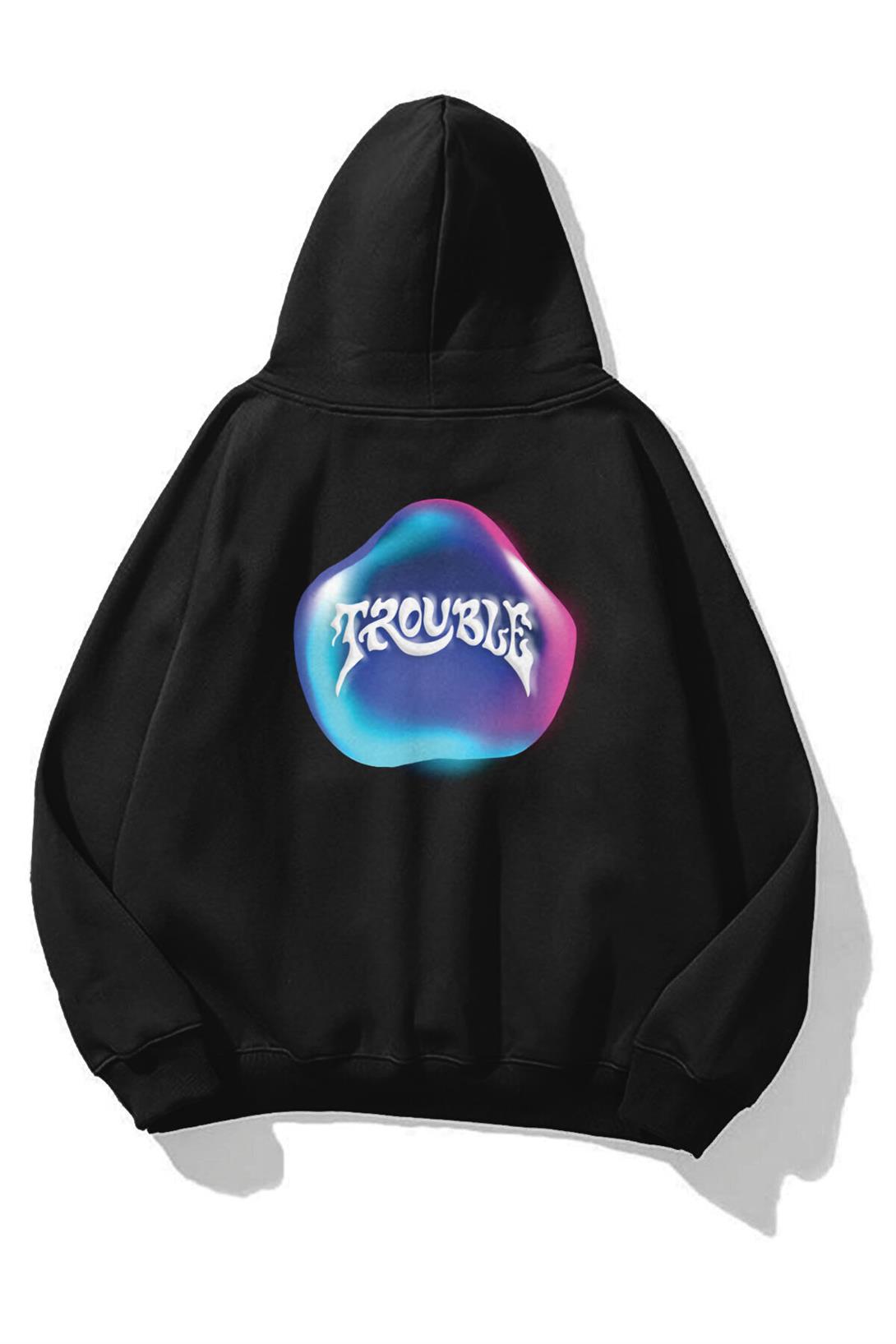 Trendiz Unisex Trouble Sweatshirt Siyah