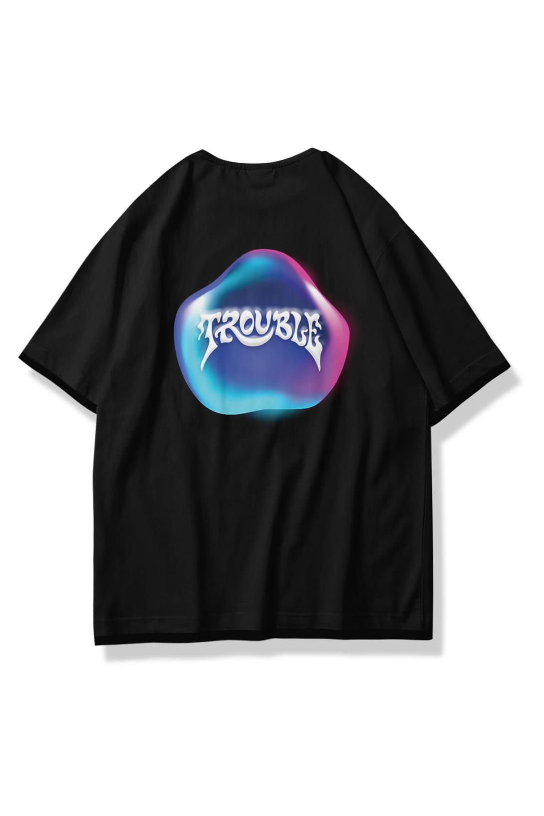 Trendiz Unisex Trouble Tshirt Siyah