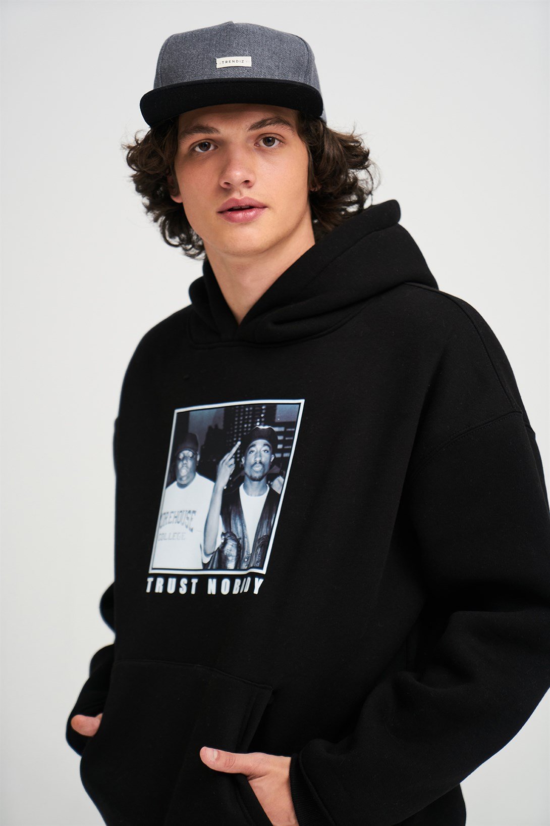Trendiz Unisex Trust Nobody Siyah Sweatshirt Hoodie