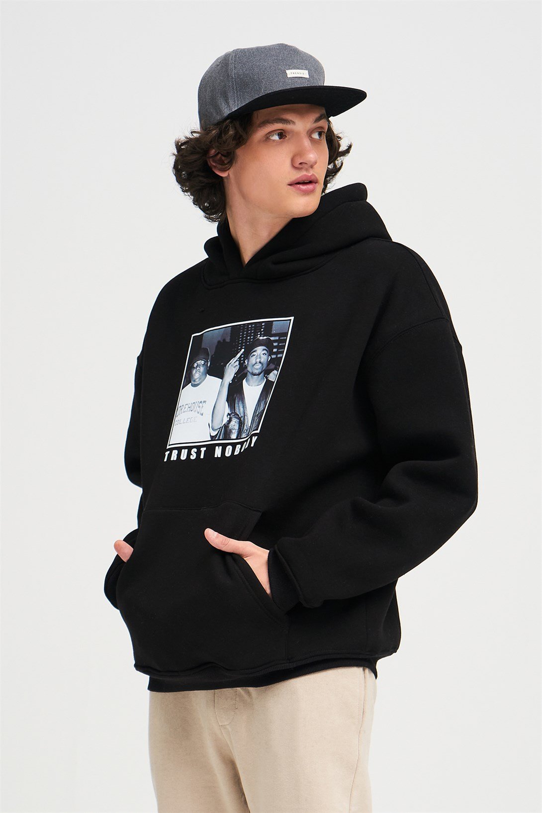 Trendiz Unisex Trust Nobody Siyah Sweatshirt Hoodie