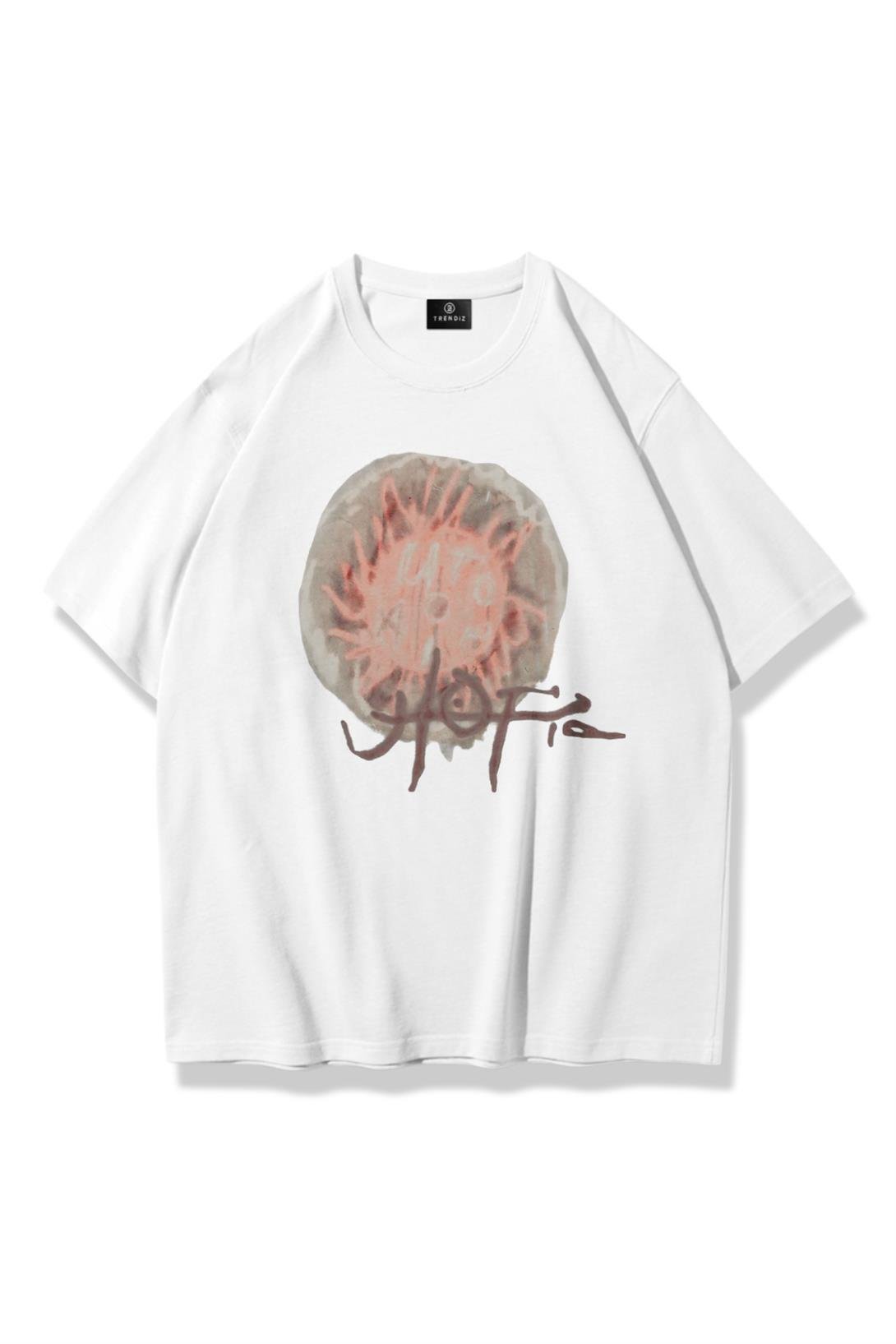 Trendiz Unisex Utopia 4th Album Travis Scott Tshirt Beyaz