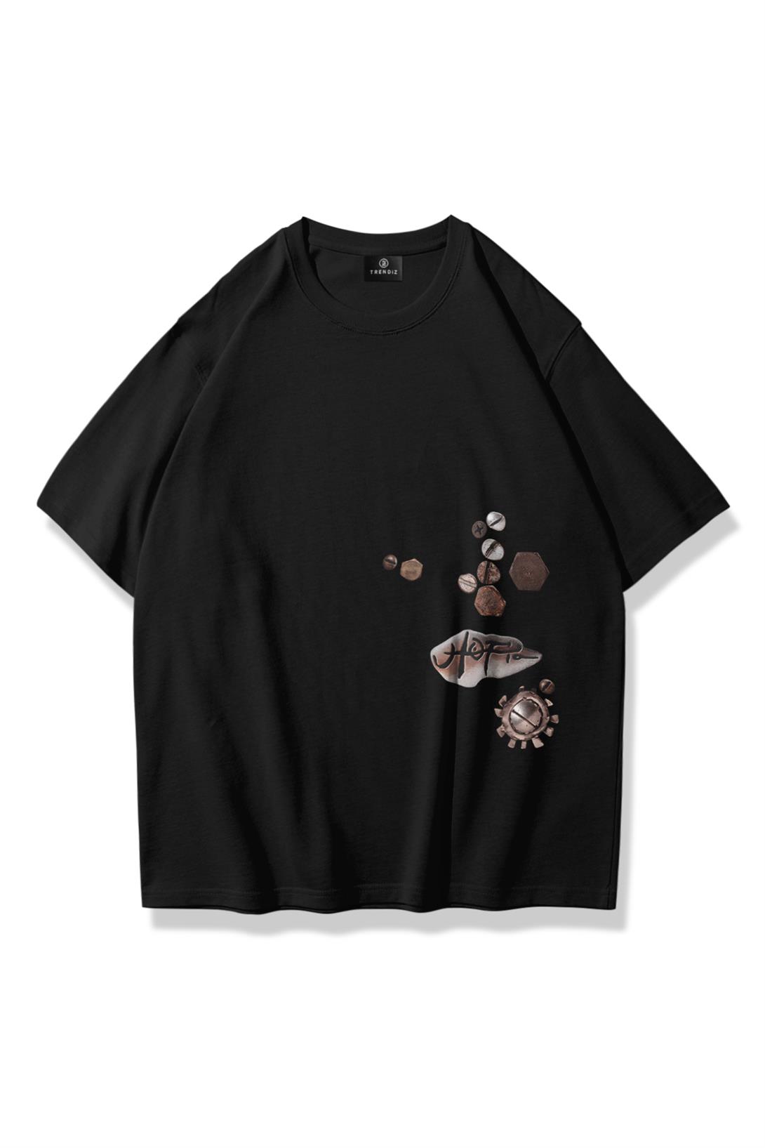 Trendiz Unisex Utopia Ancient Inscriptions Travis Scott Tshirt Siyah