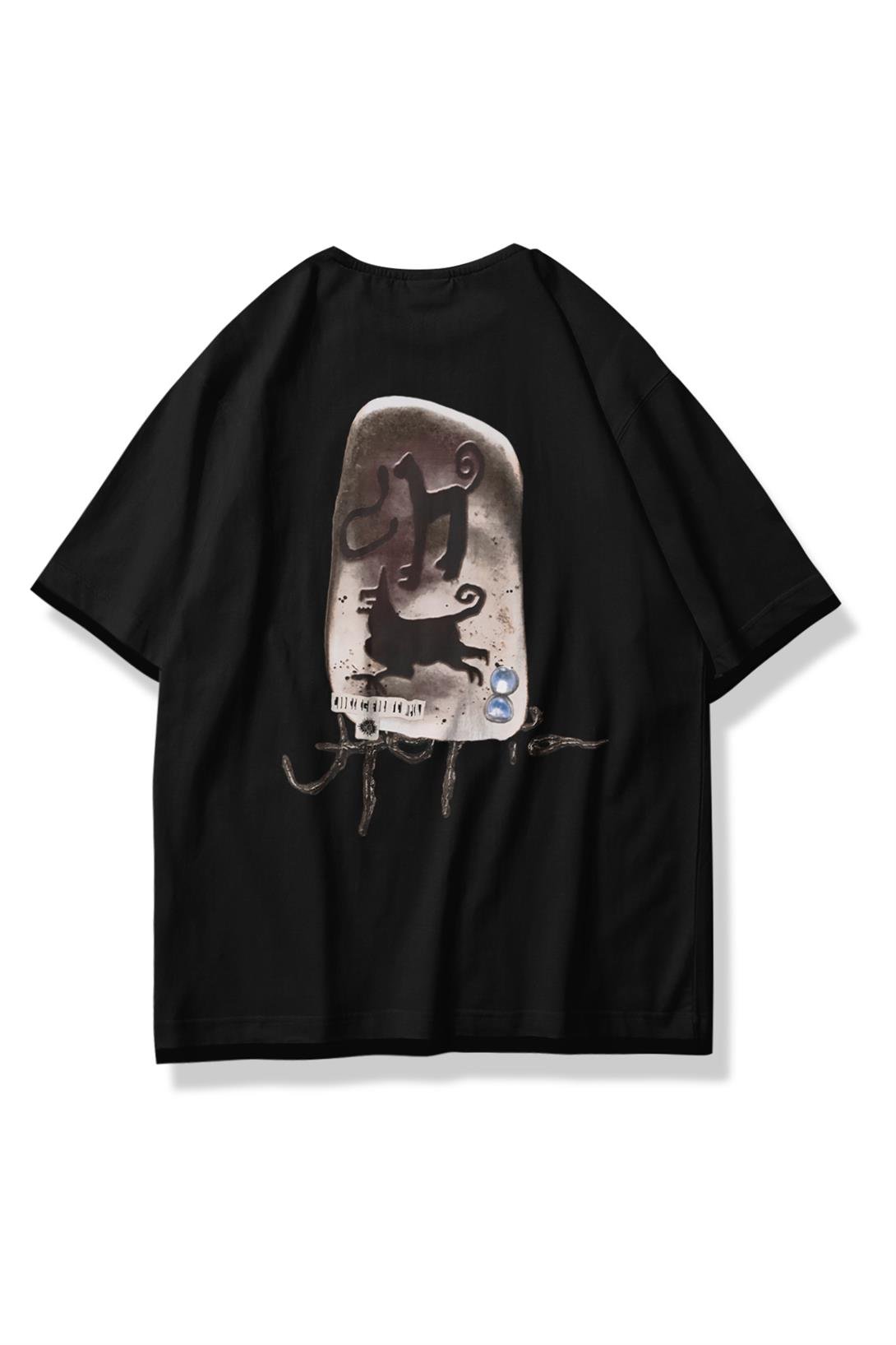 Trendiz Unisex Utopia Ancient Inscriptions Travis Scott Tshirt Siyah