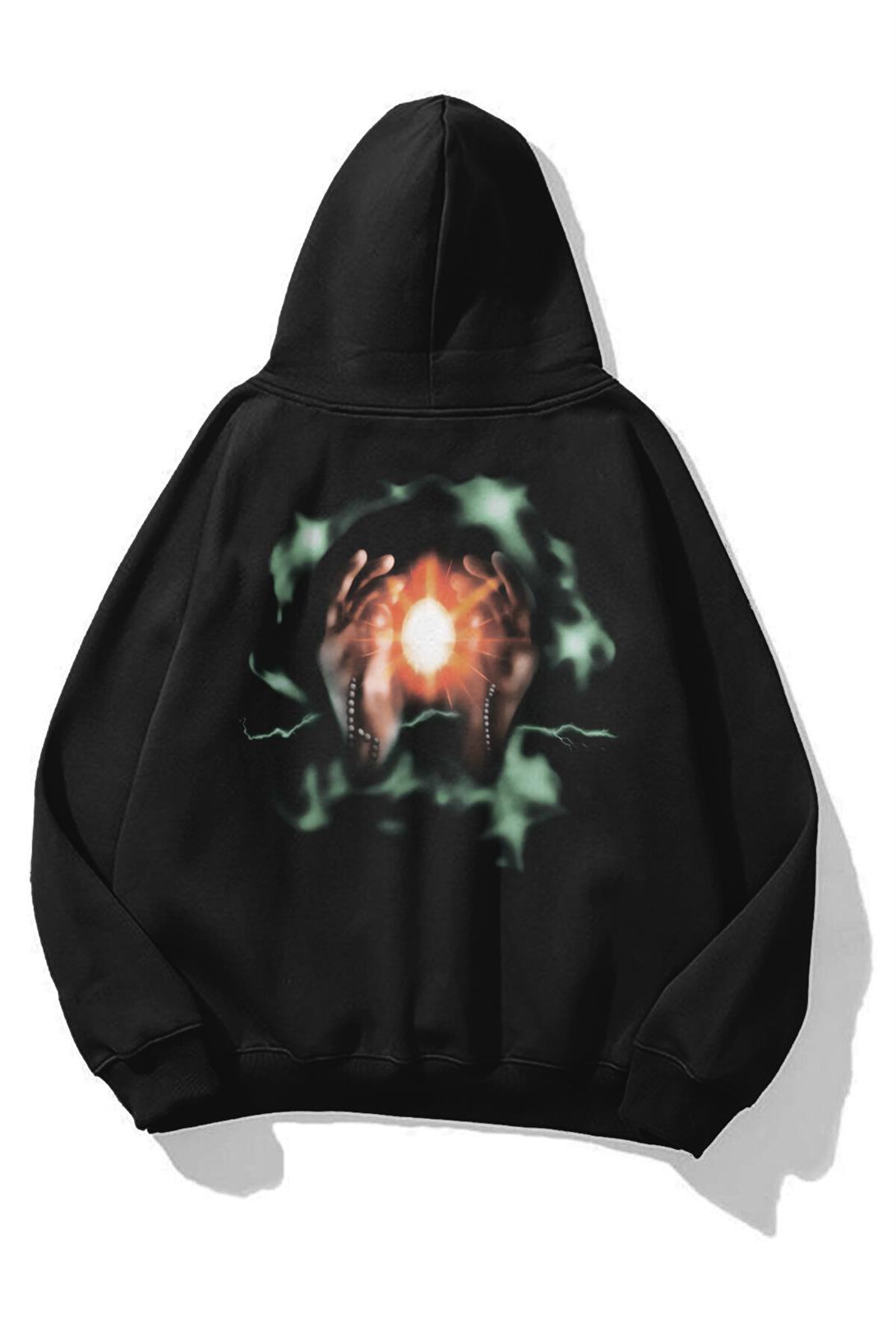 Trendiz Unisex Utopia Pray Travis Scott Sweatshirt Hoodie Siyah