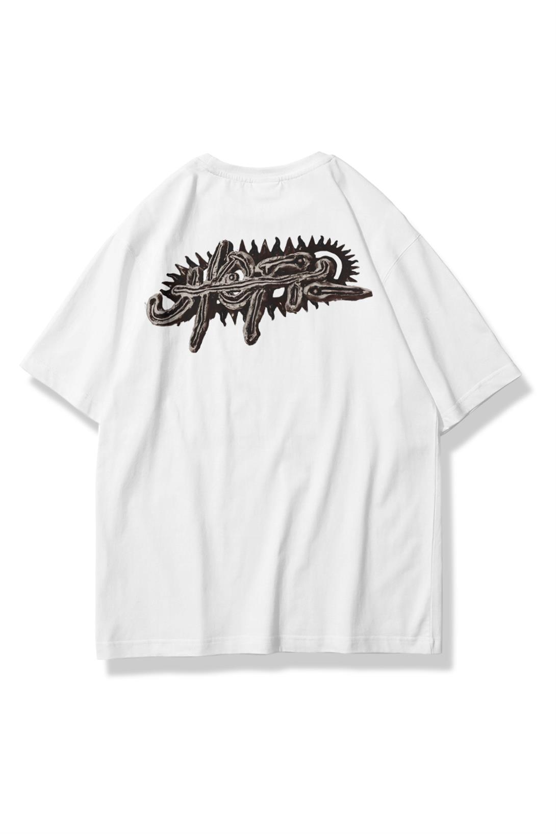 Trendiz Unisex Utopia Psycho Travis Scott Tshirt Beyaz