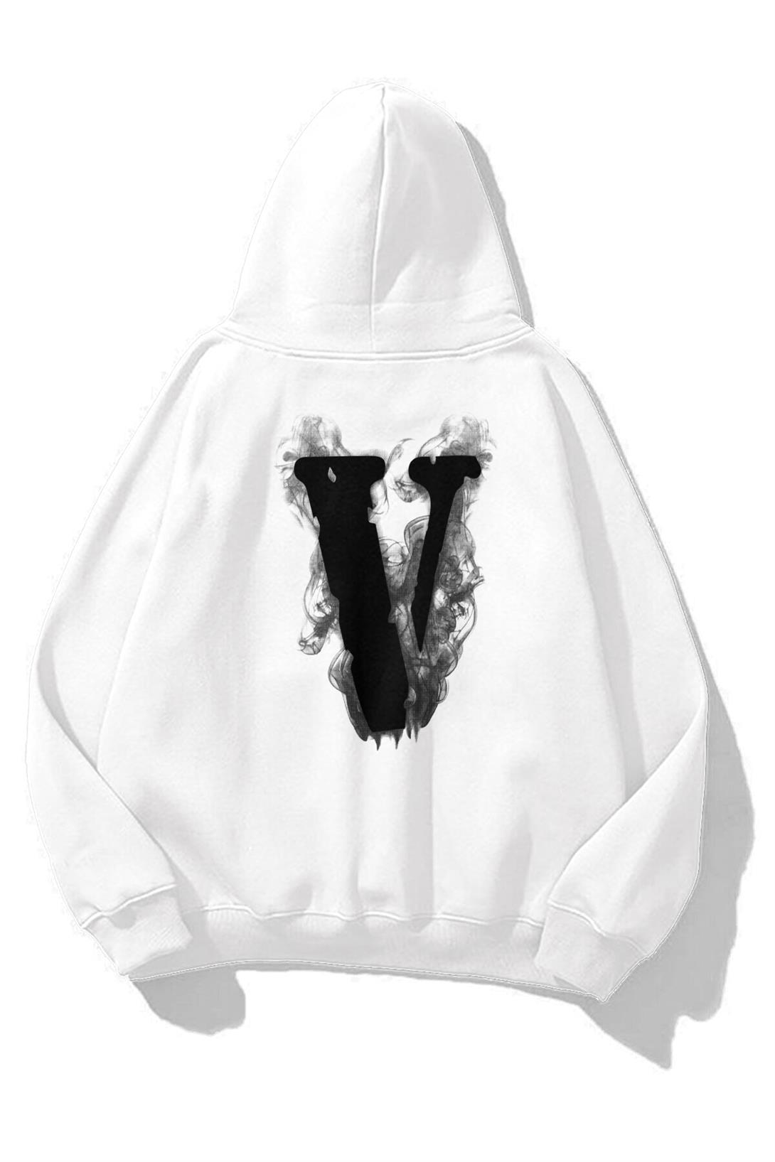Trendiz Unisex Vlone Sweatshirt Hoodie Beyaz