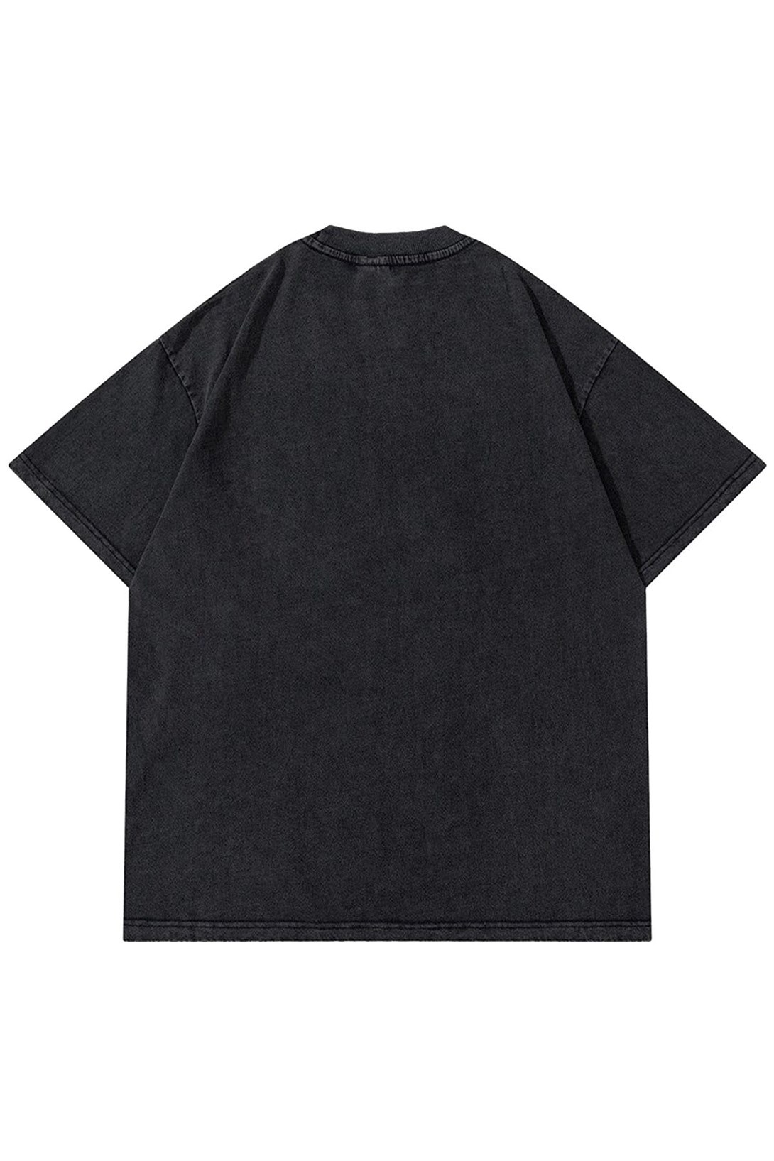 Trendiz Unisex Yıkamalı Sarı Skull Antrasit Tshirt