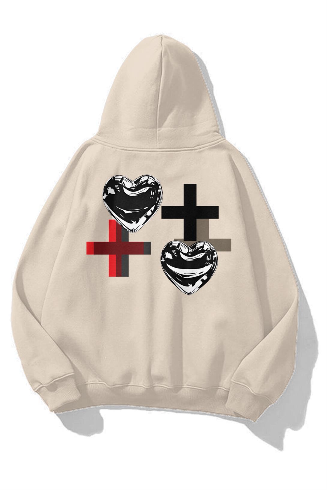 Unisex Chrome Heart Sweatshirt Taş