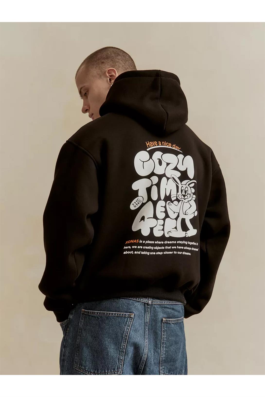 Unisex Cozy Time Sweatshirt Siyah