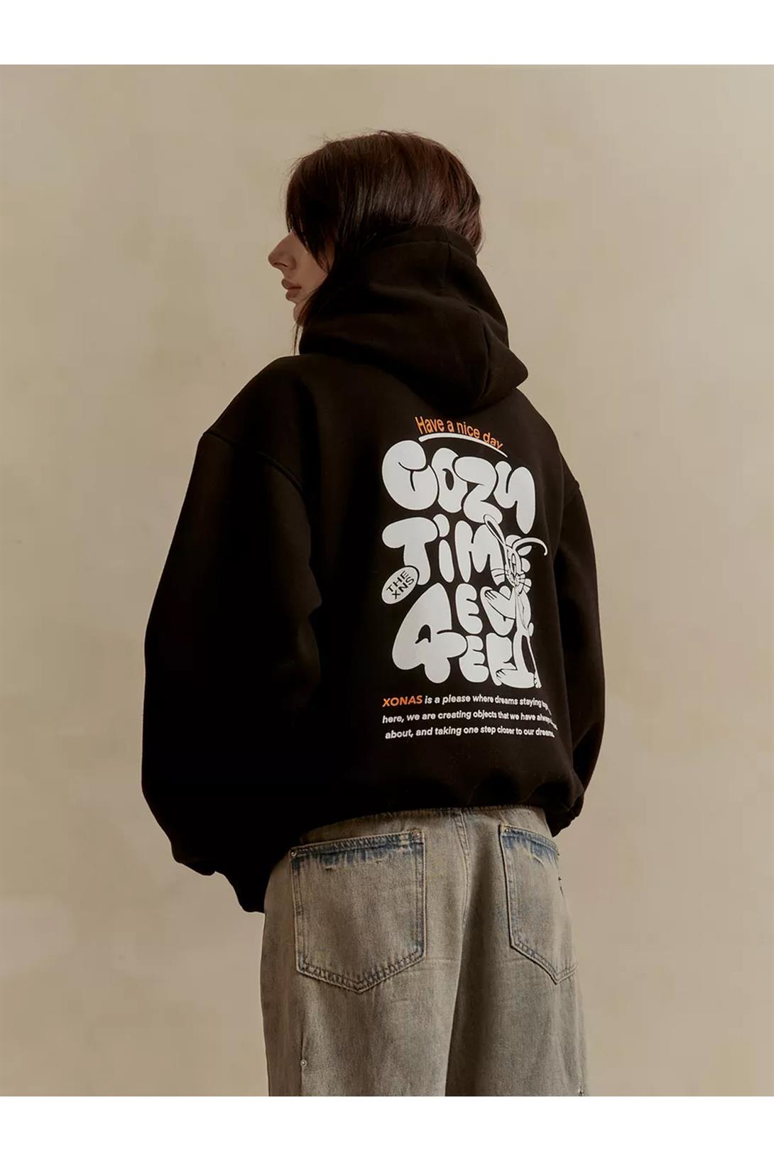Unisex Cozy Time Sweatshirt Siyah
