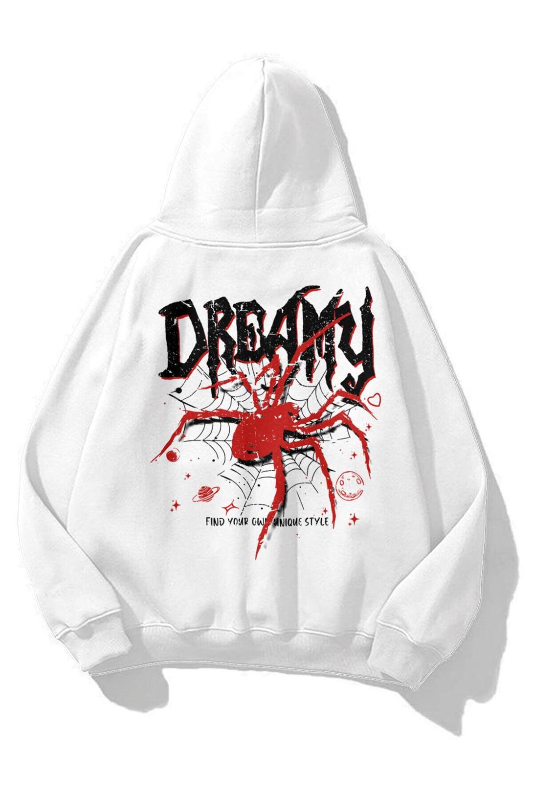 Unisex Dreamy Spider Sweatshirt Beyaz
