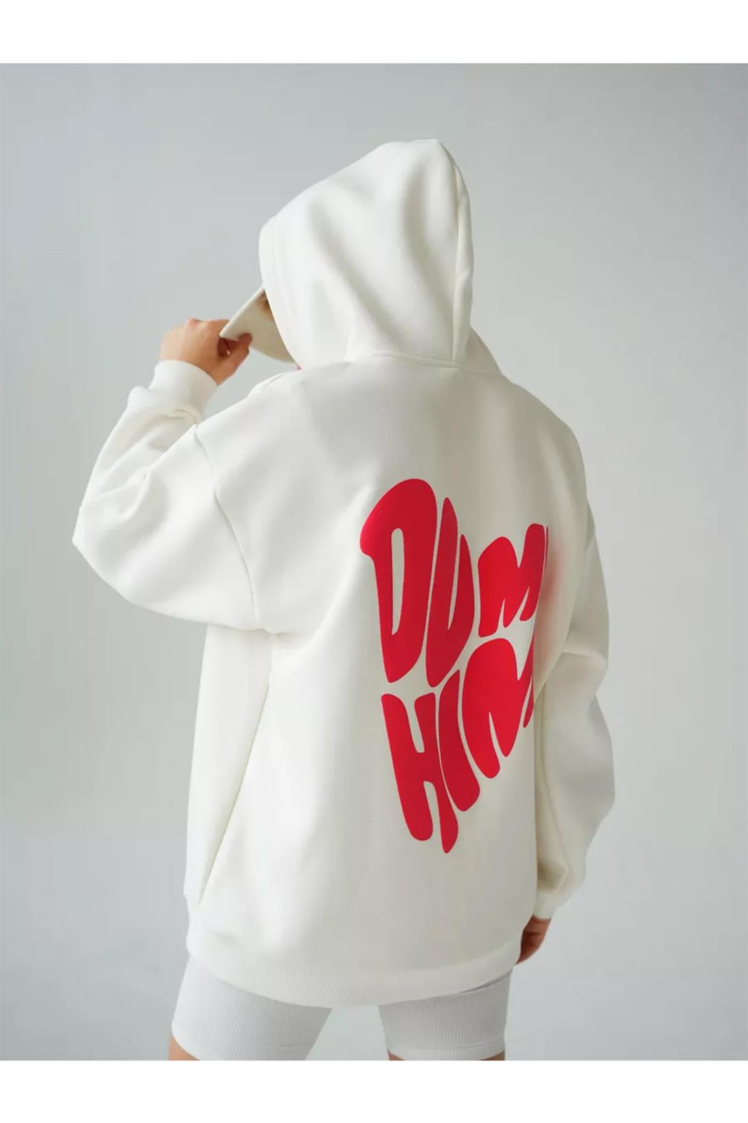 Unisex Dump Him Sweatshirt Beyaz