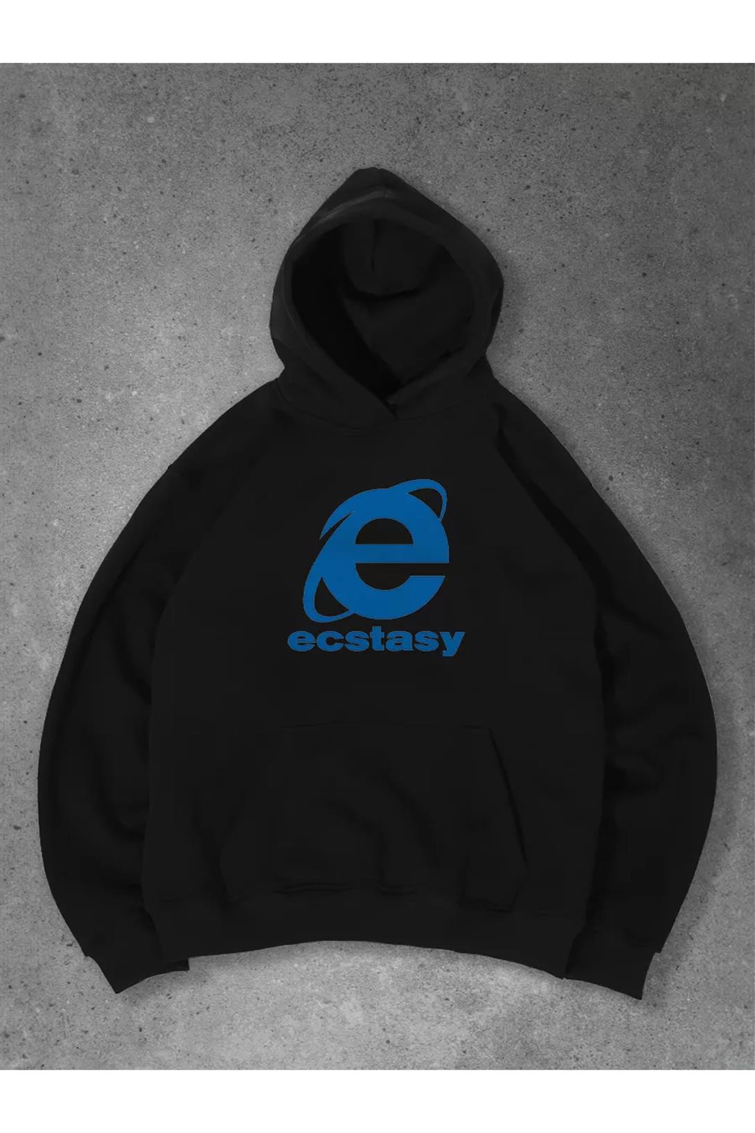 Unisex Ecstasy Explorer Sweatshirt Siyah