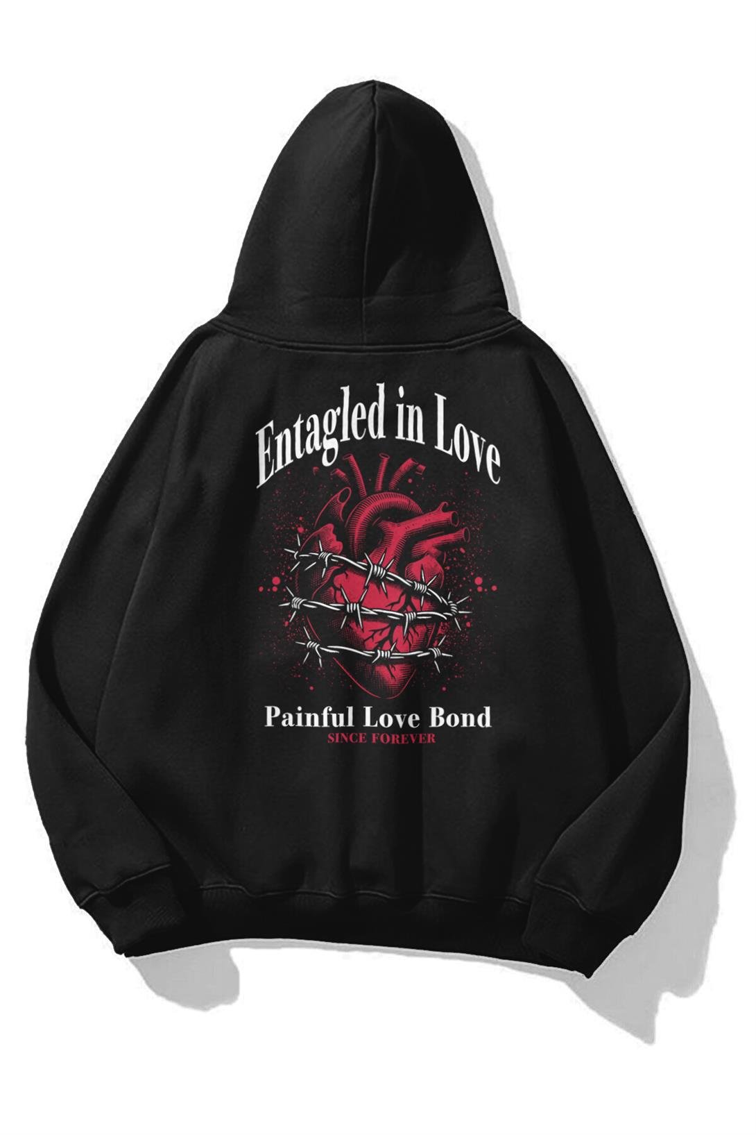 Unisex Entagled in Love Sweatshirt Siyah