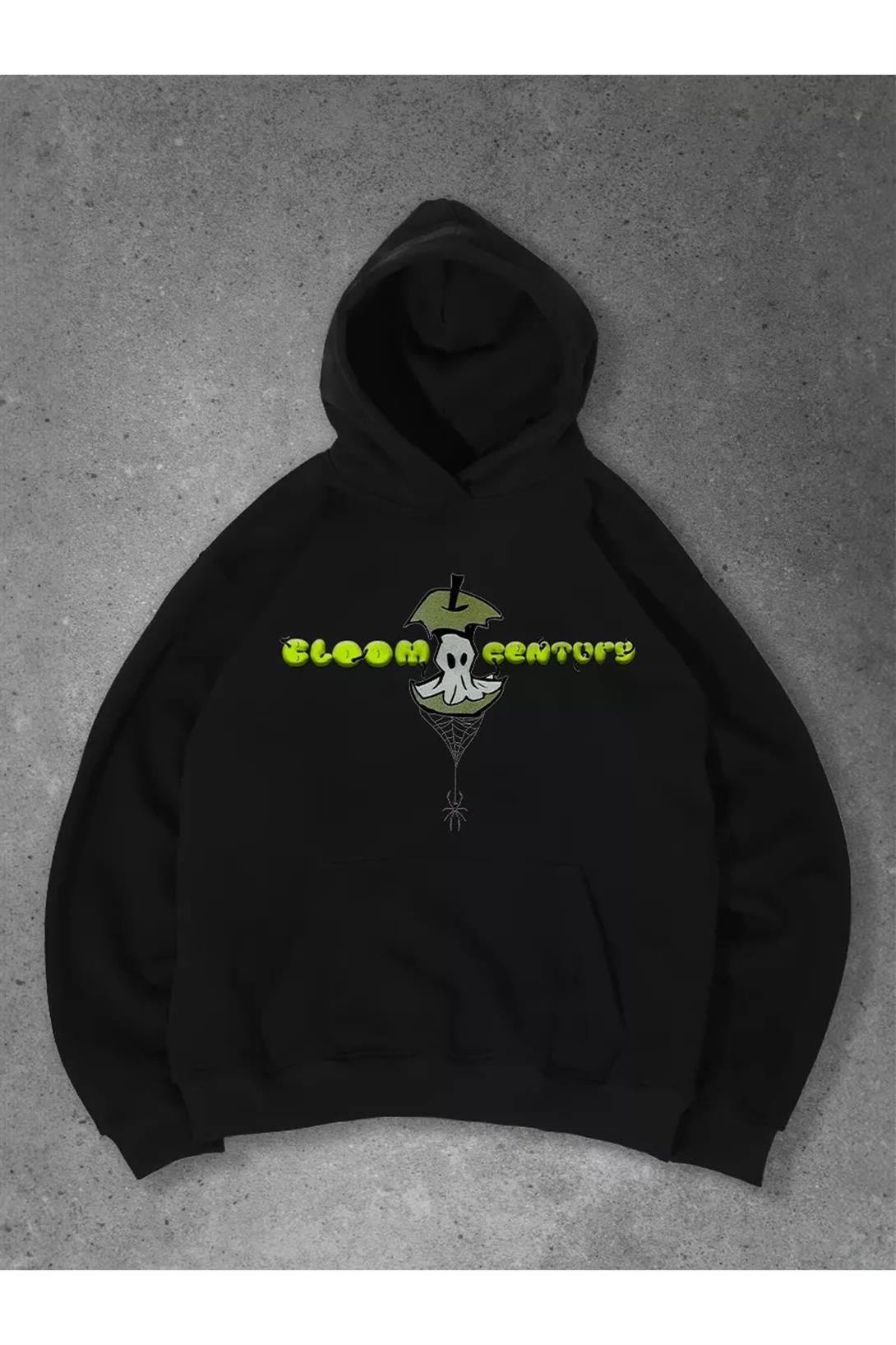 Unisex Ghost Apple Sweatshirt Siyah