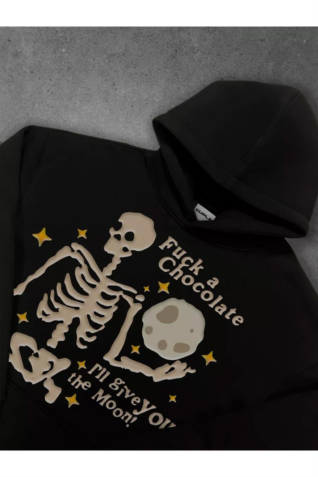 Unisex Give You The Moon Sweatshirt Siyah