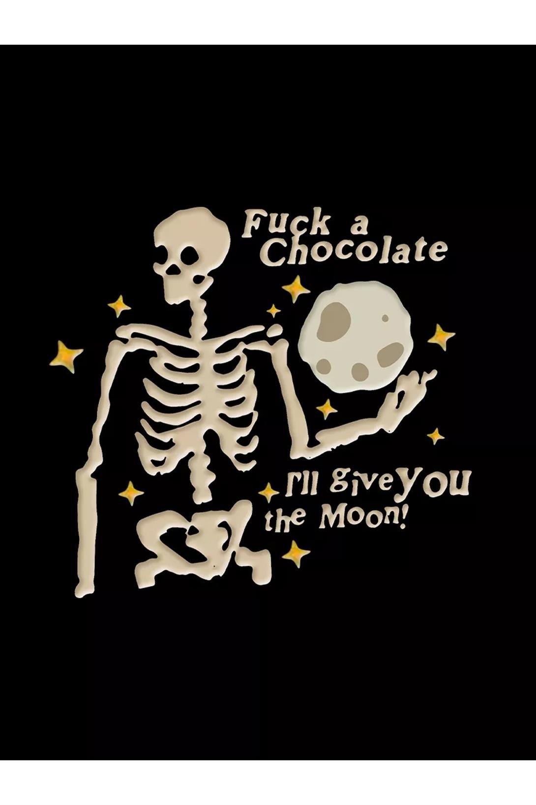 Unisex Give You The Moon Sweatshirt Siyah