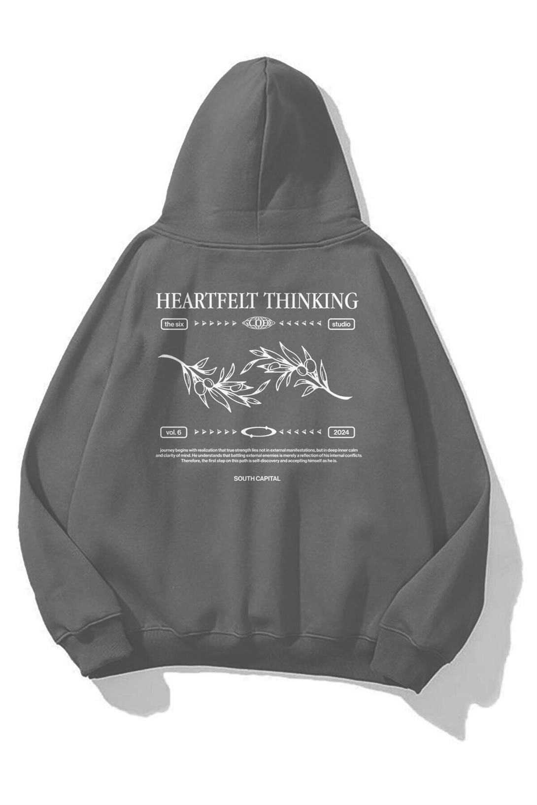 Unisex Heartfelt Thinking Sweatshirt Antrasit