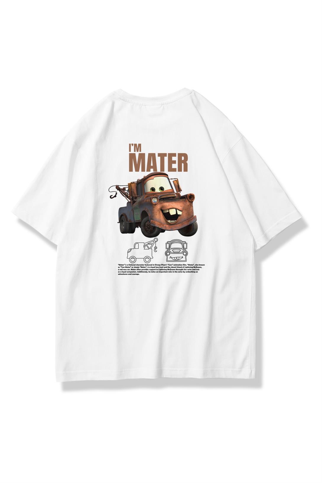 Unisex Im Mater Cars Tshirt Beyaz