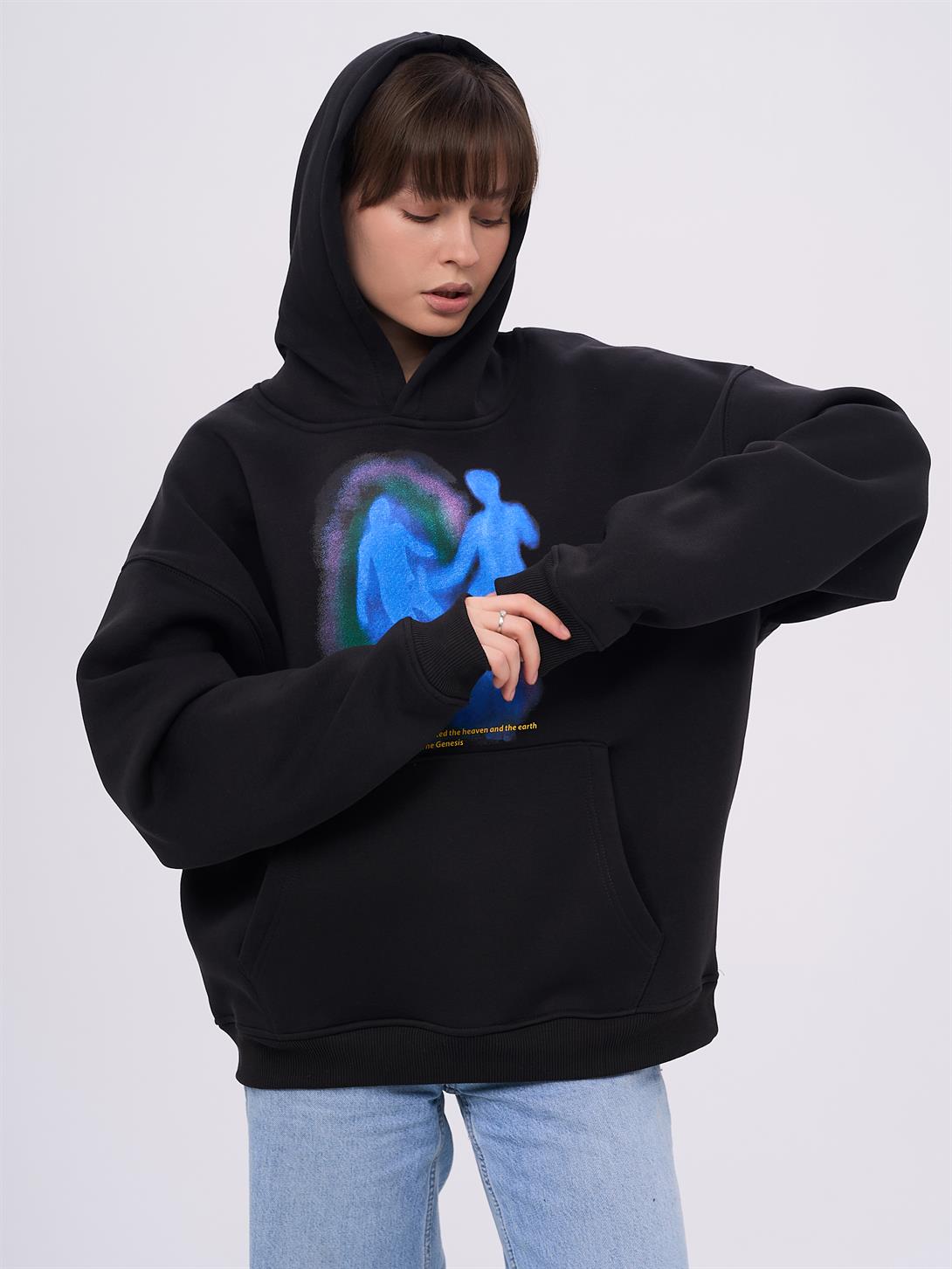 Unisex in the Beginning Sweatshirt Siyah