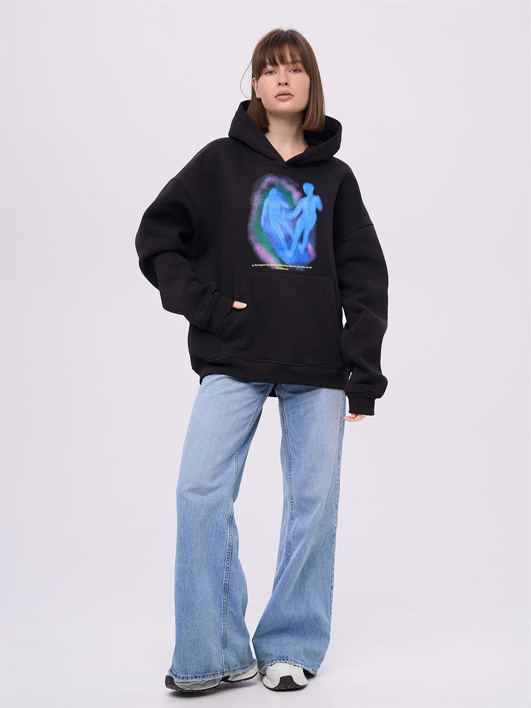 Unisex in the Beginning Sweatshirt Siyah