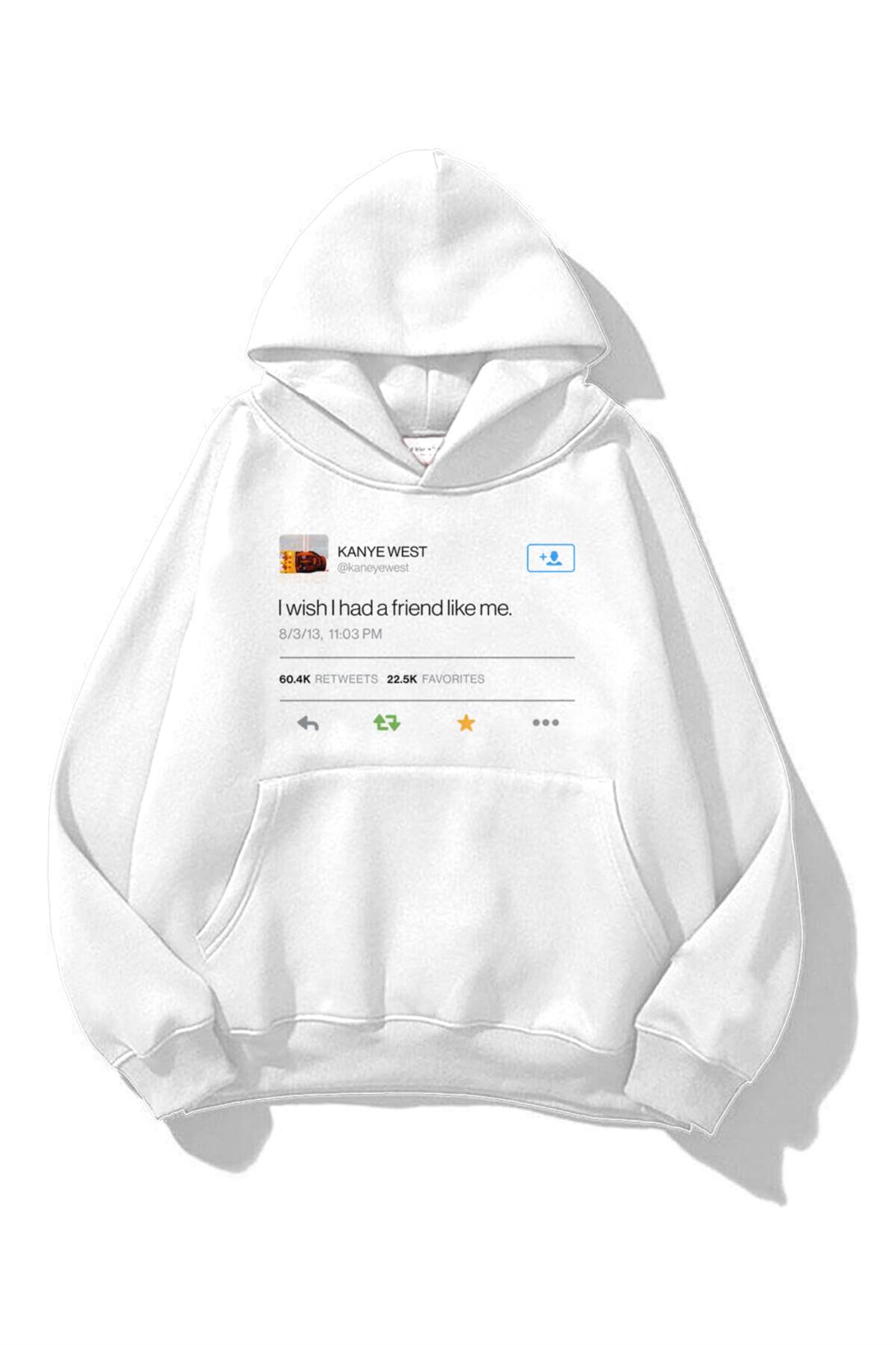 Unisex Kanye Tweet Sweatshirt Beyaz