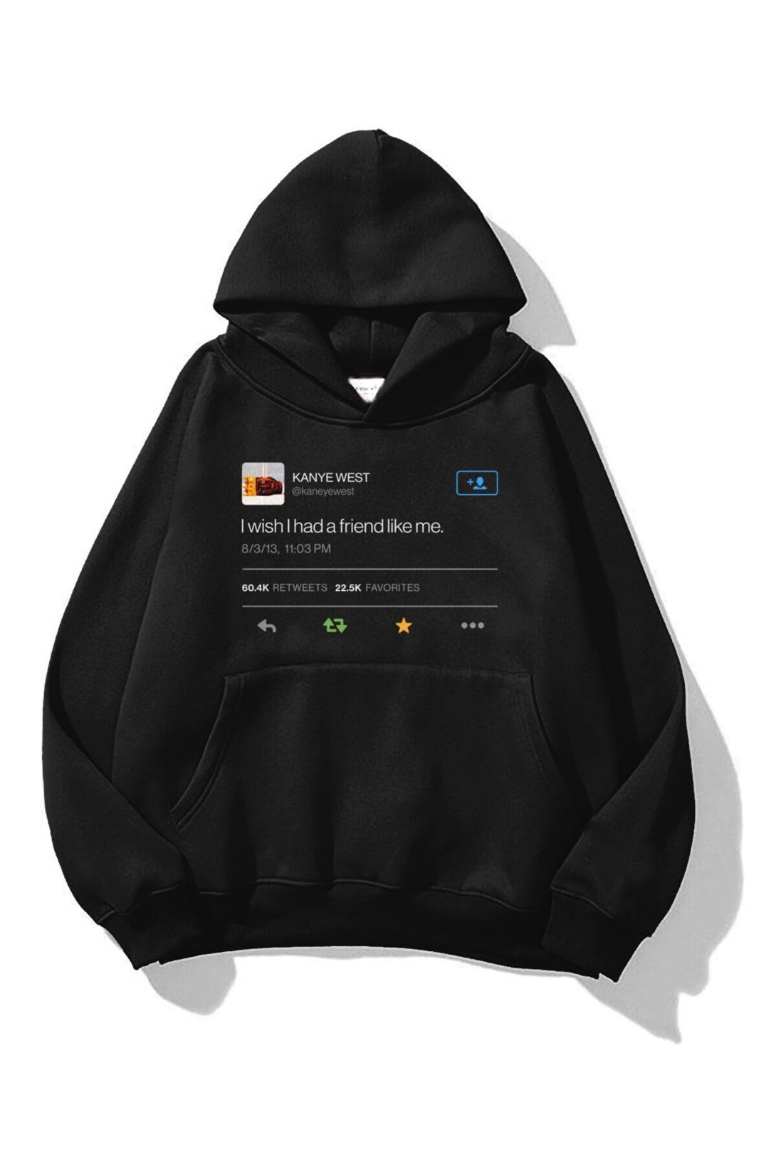Unisex Kanye Tweet Sweatshirt Siyah