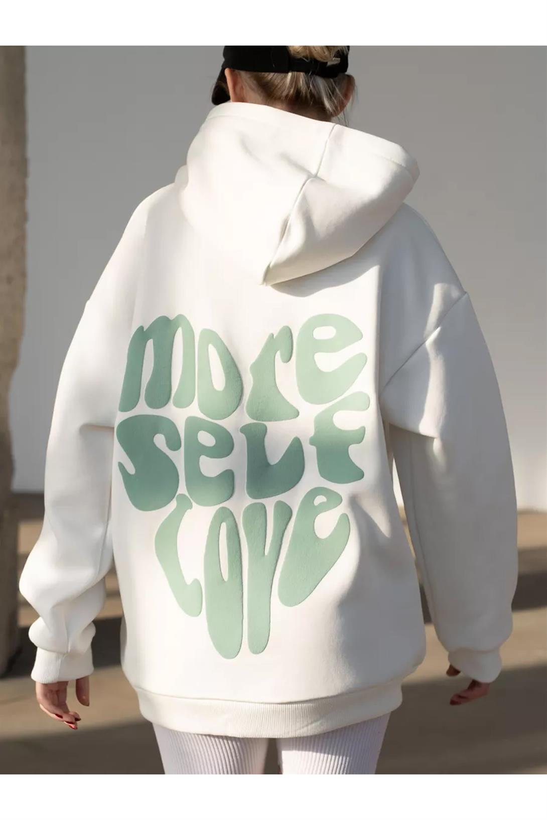 Unisex More Self Love Sweatshirt Beyaz