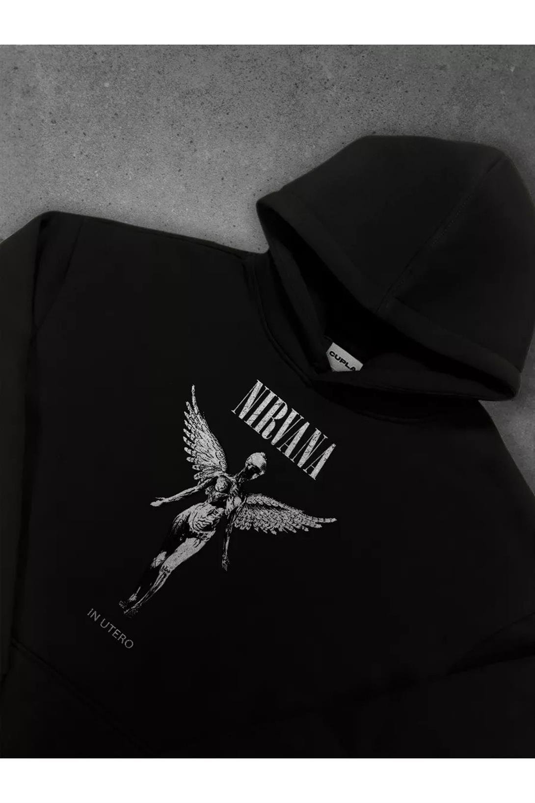 Unisex Nirvana in Utero Sweatshirt Siyah