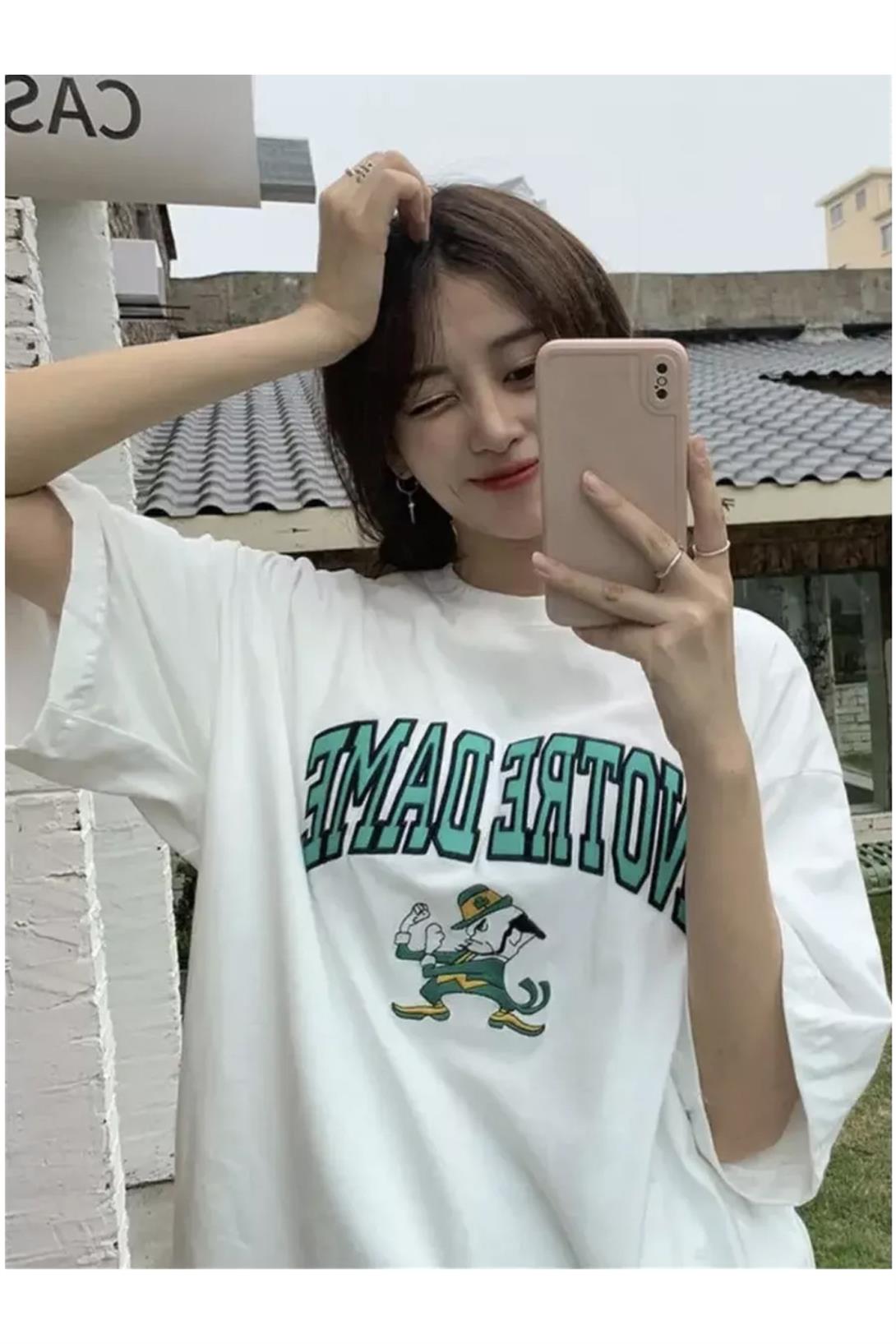 Unisex Notredame Tshirt Beyaz