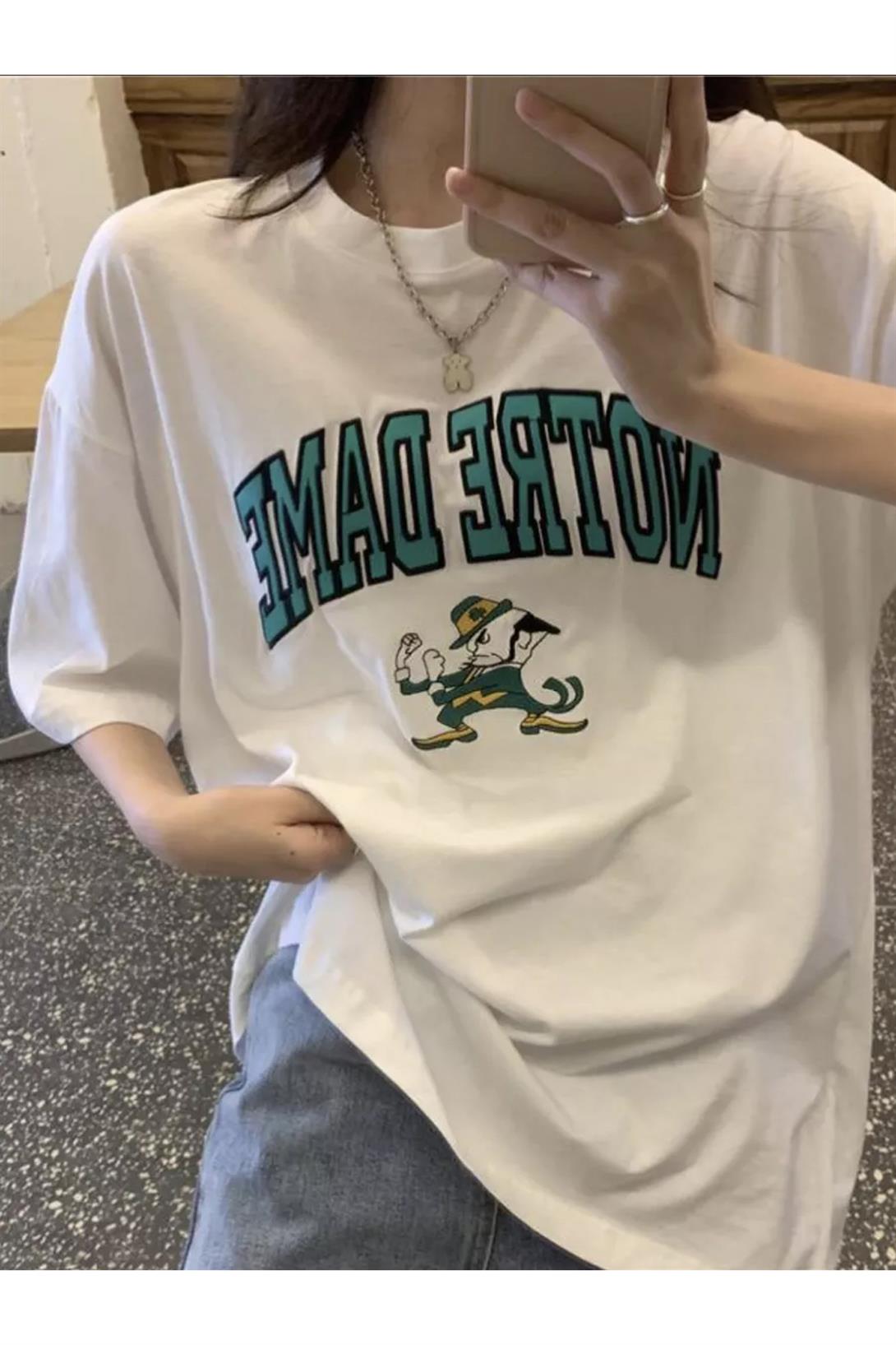 Unisex Notredame Tshirt Beyaz