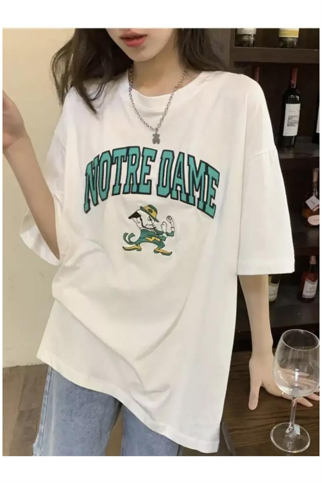 Unisex Notredame Tshirt Beyaz