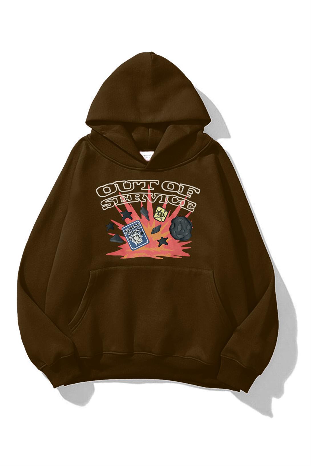 Unisex Out of Service Sweatshirt Kahve