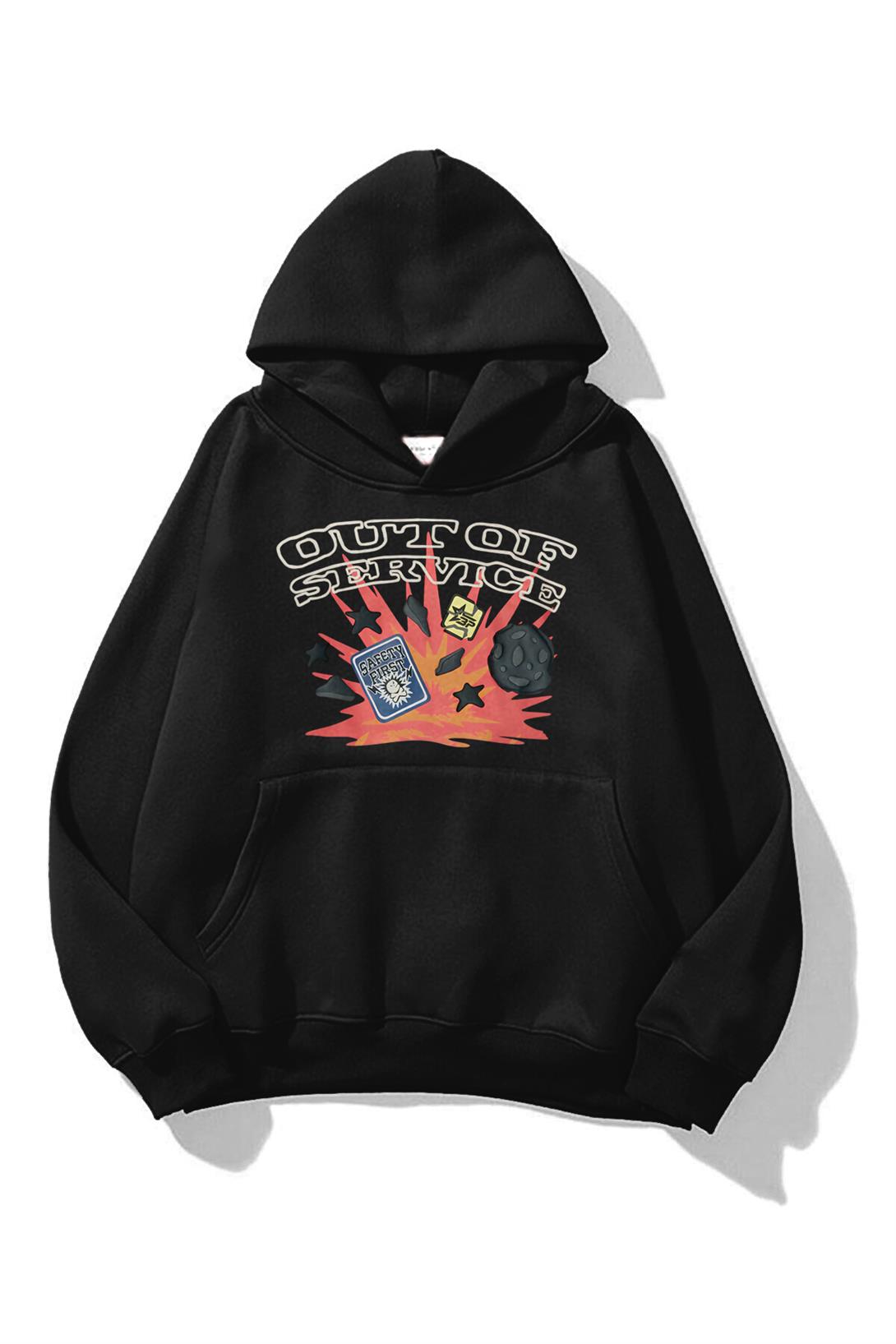 Unisex Out of Service Sweatshirt Siyah
