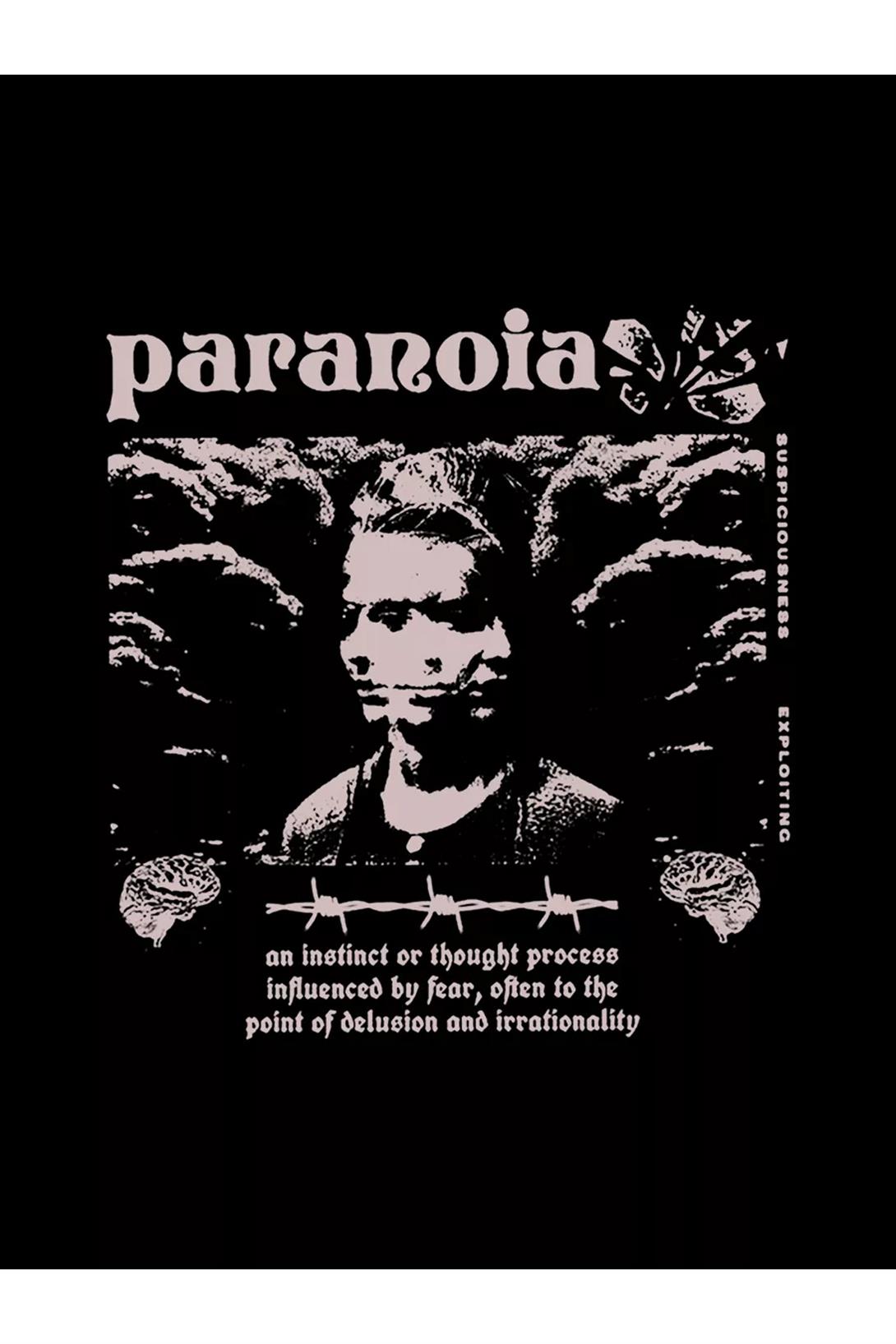 Unisex Paranoia Sweatshirt Siyah