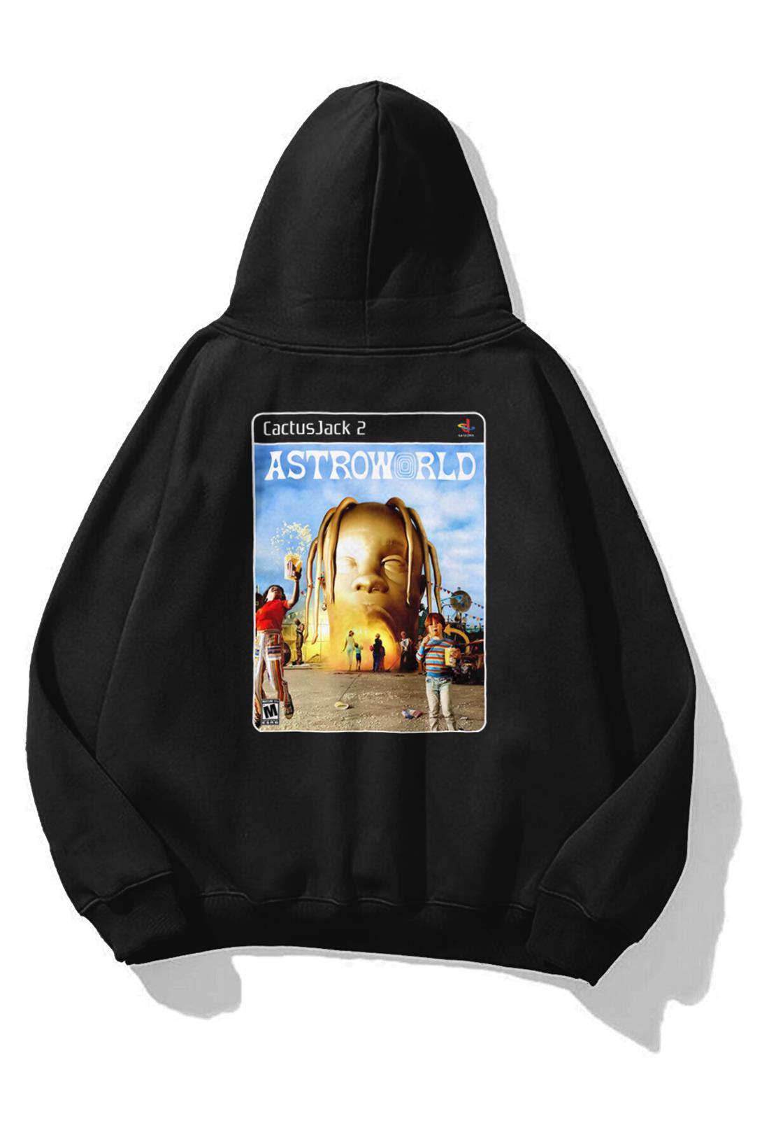 Unisex Ps2 Astroworld Sweatshirt Siyah