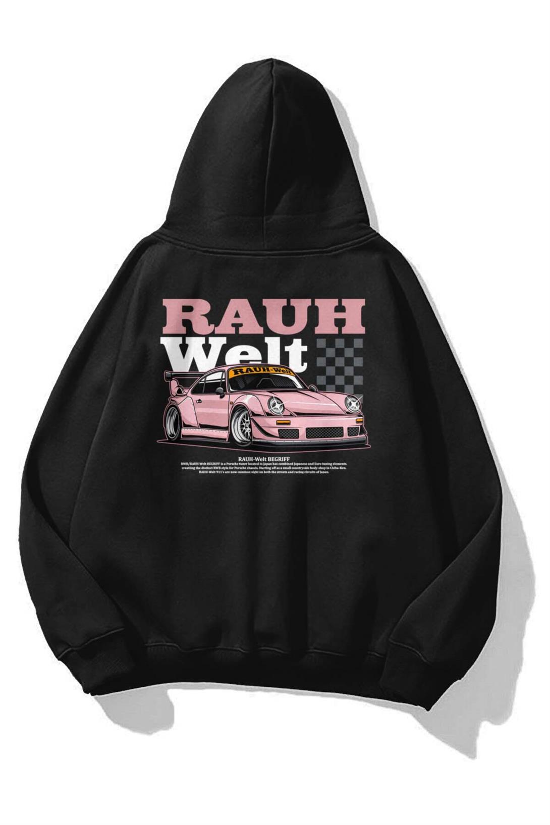 Unisex Rauh Welt Sweatshirt Siyah