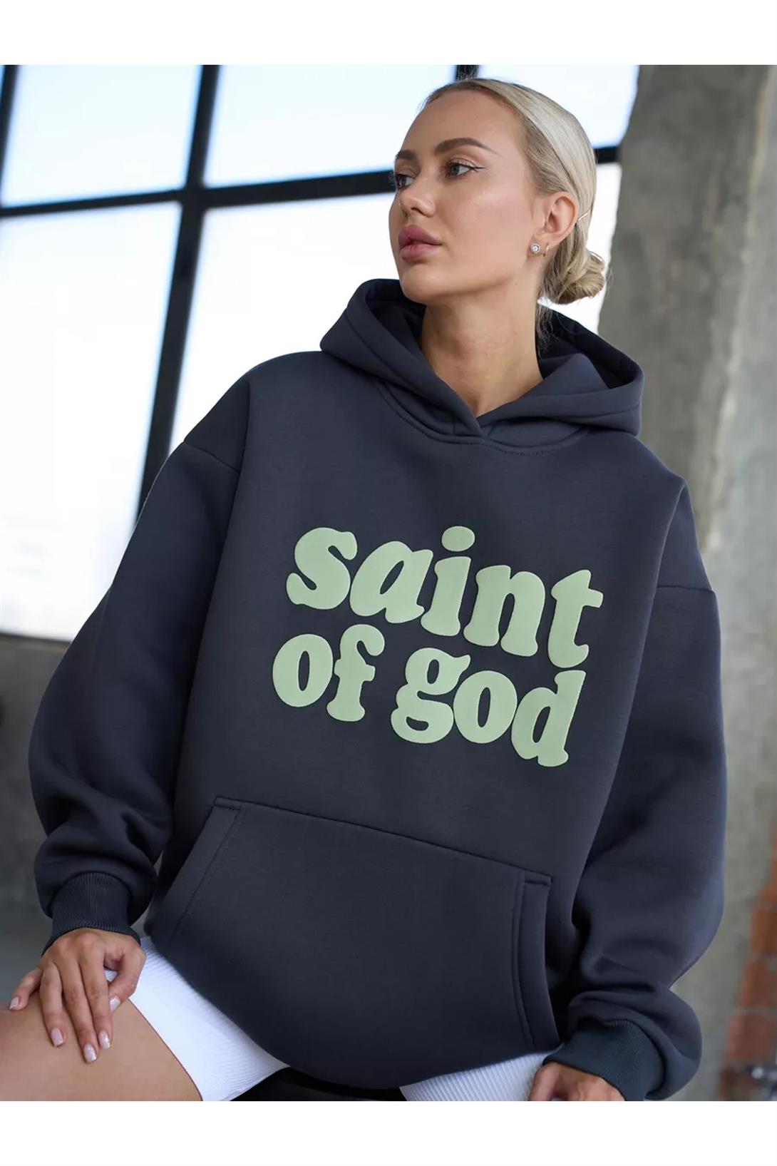 Unisex Saint of God Sweatshirt Antrasit