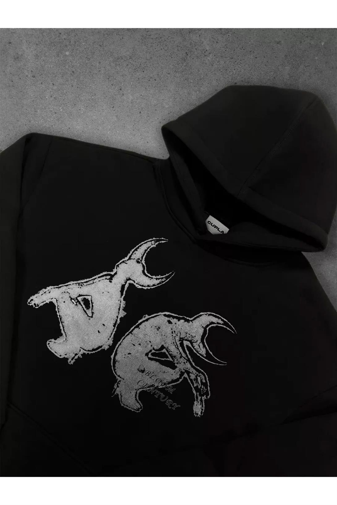 Unisex Satans Sweatshirt Siyah