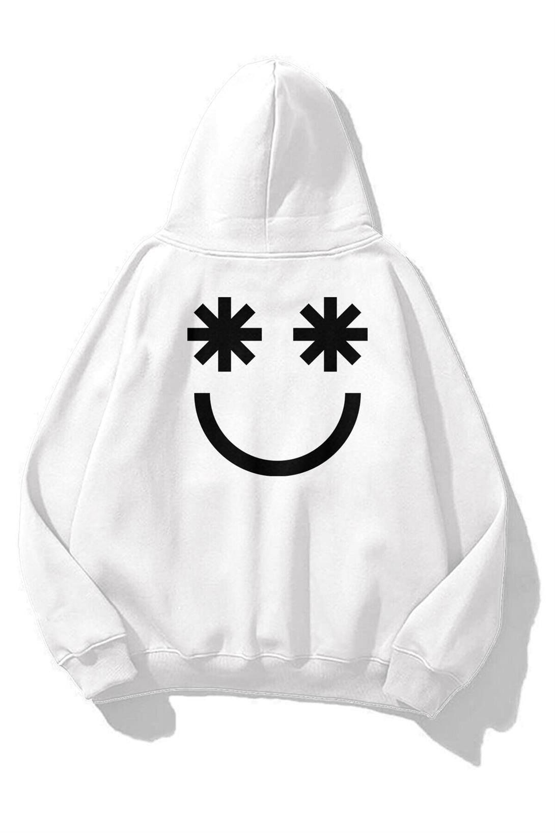 Unisex Smiley Sweatshirt Beyaz