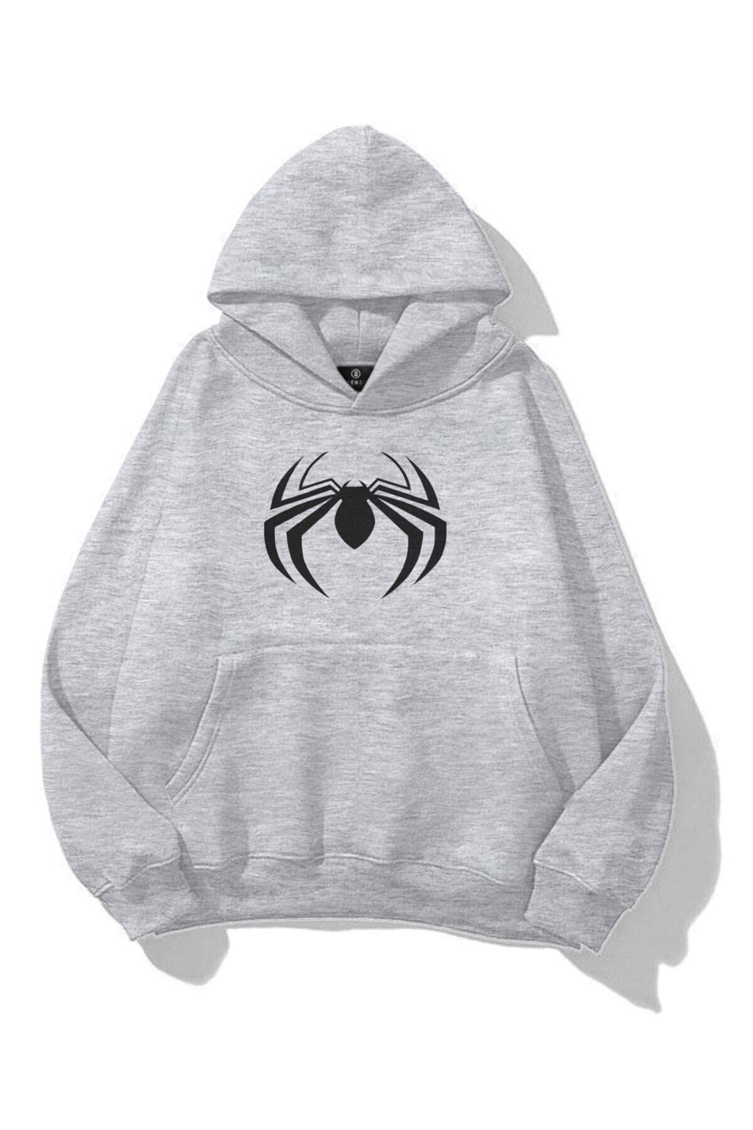 Unisex Spider Sweatshirt Gri melanj
