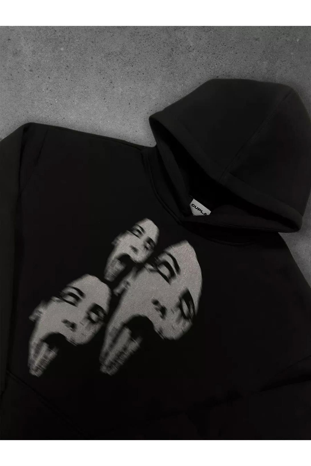 Unisex Triple Scream Sweatshirt Siyah