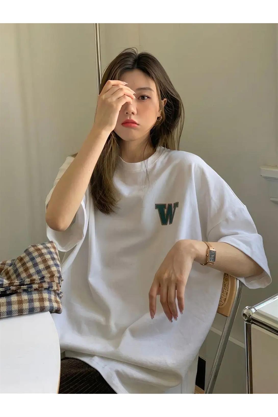 Unisex Washington Universty Tshirt Beyaz