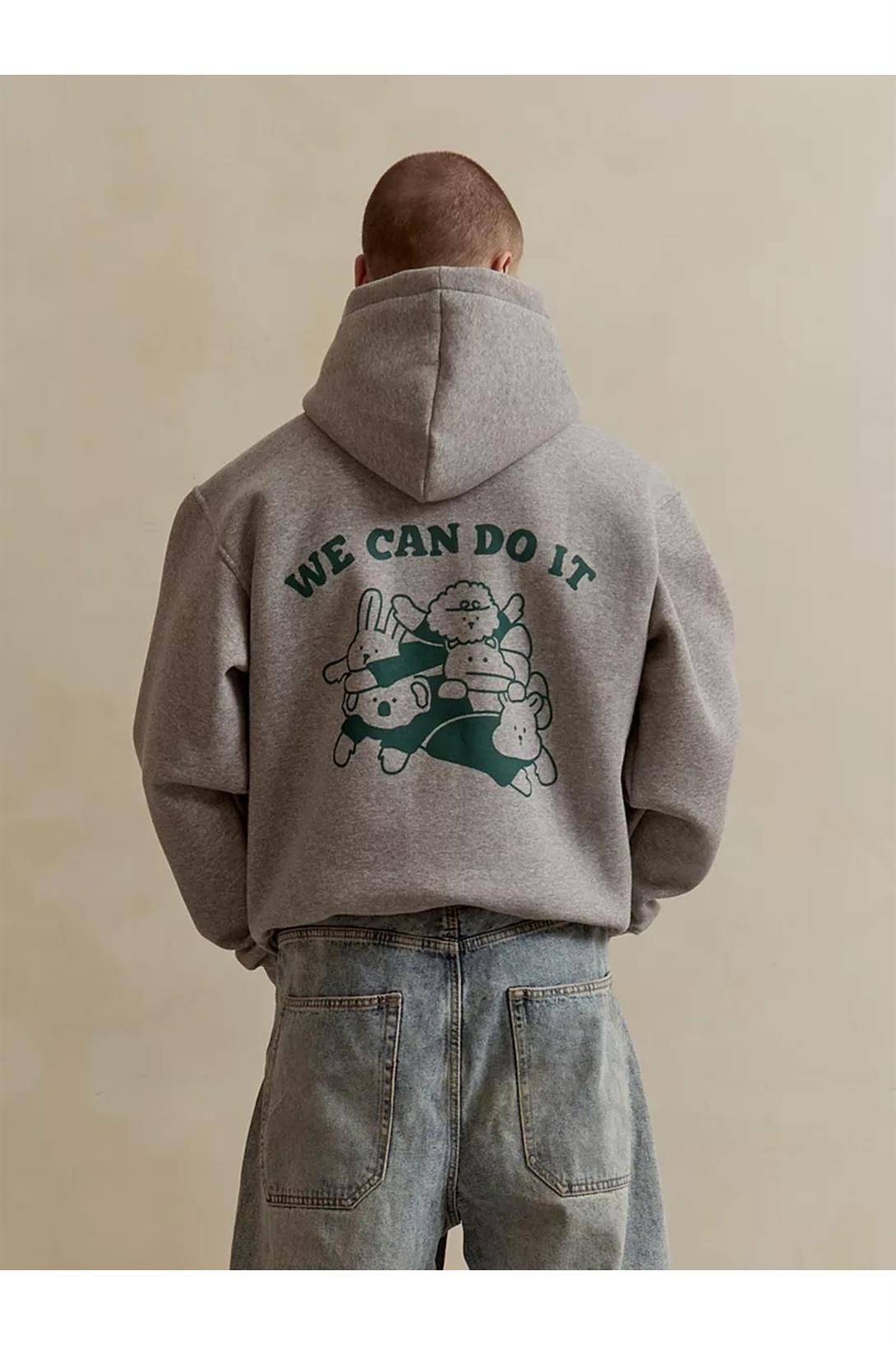 Unisex We Can Do It Sweatshirt Gri